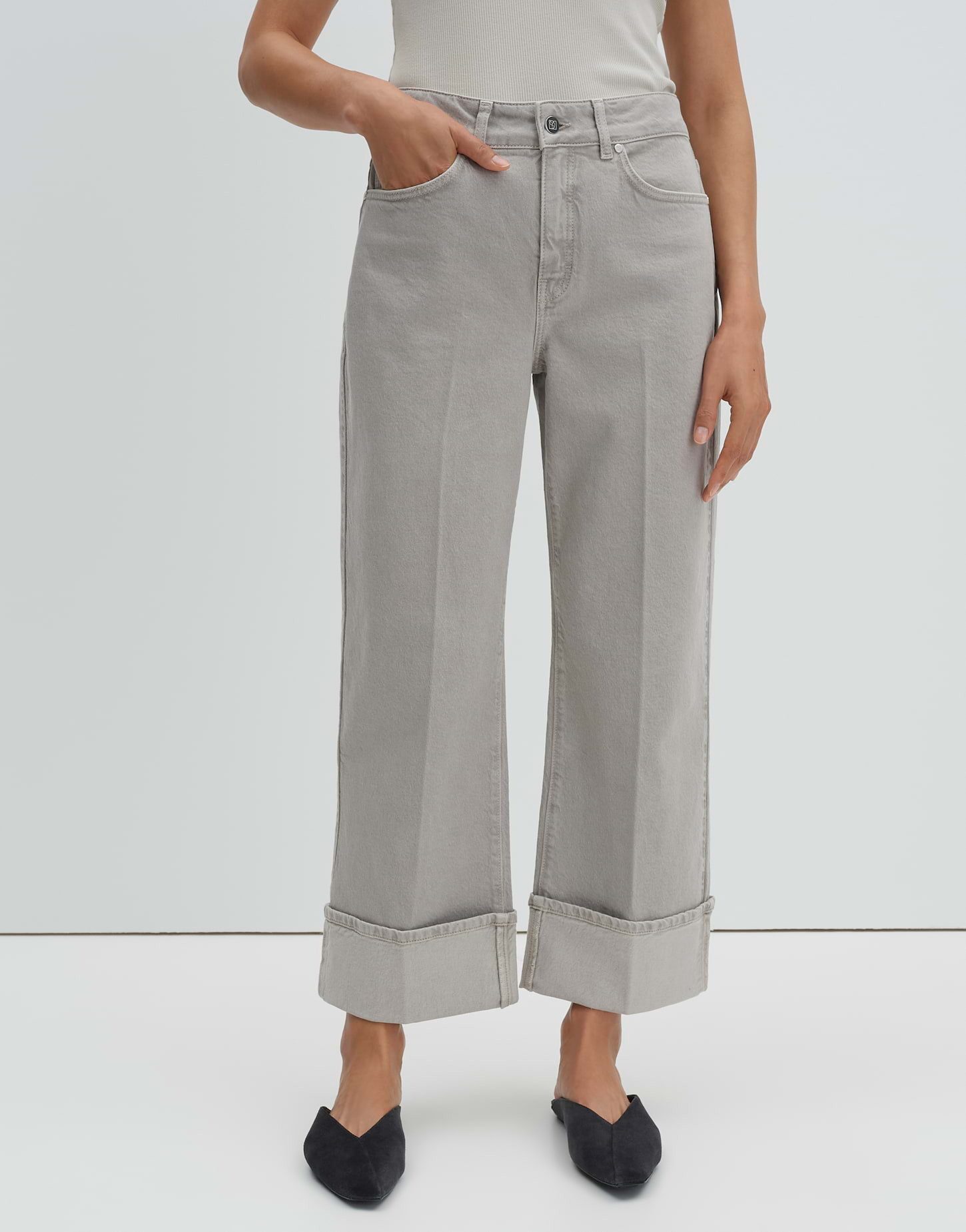 someday Relax-fit-Jeans Corah turn up sleek Mid Rise, Bügelfalten und Aufschlag am Saum