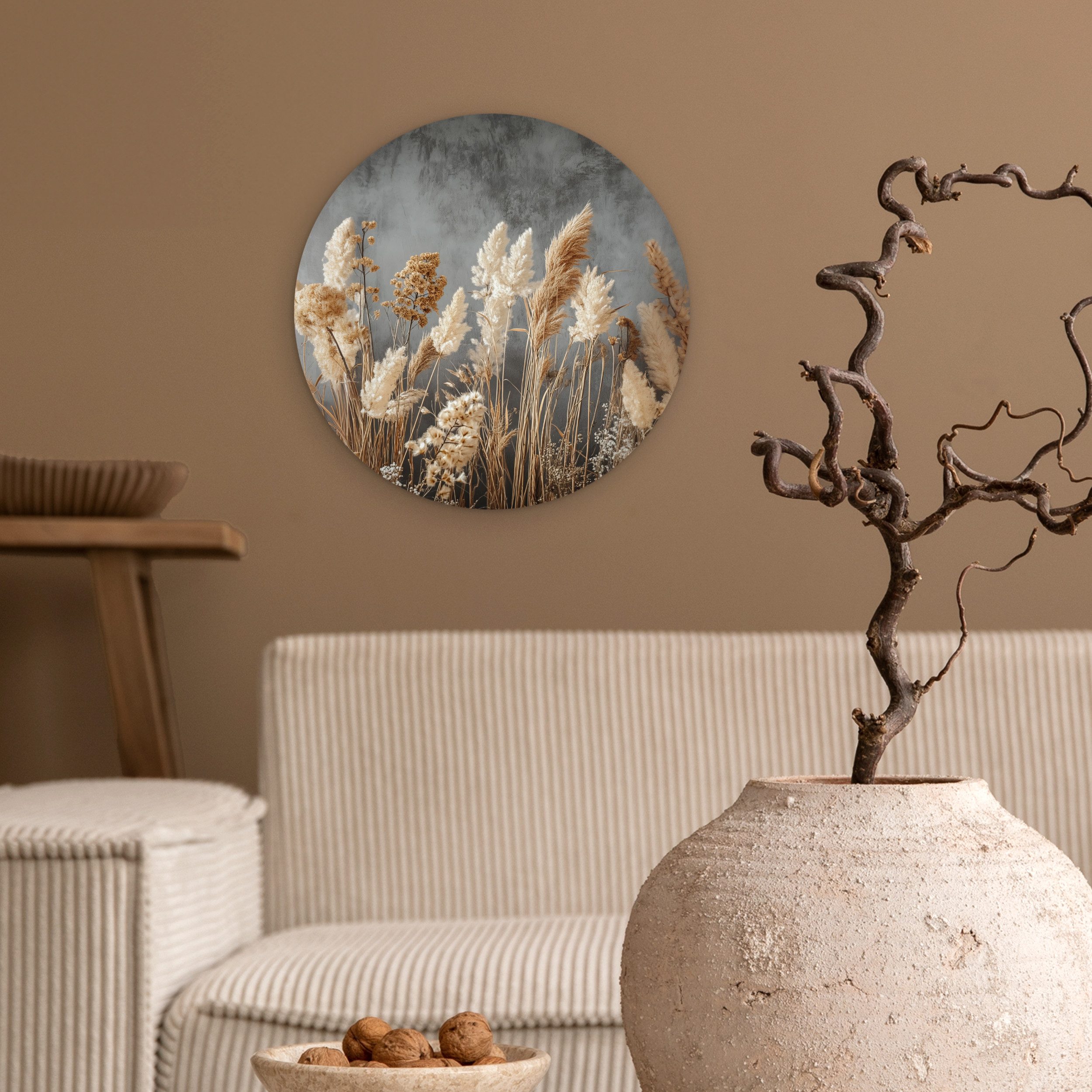 MuchoWow Gemälde Getrocknete Feldblumen - Grau günstig online kaufen