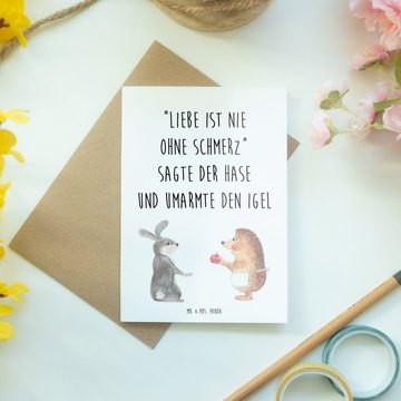 Mr. & Mrs. Panda Grußkarte Hase Igel - Weiß - Geschenk, Glückwunschkarte, Geburtstagskarte, Tier, Einzigartige Motive