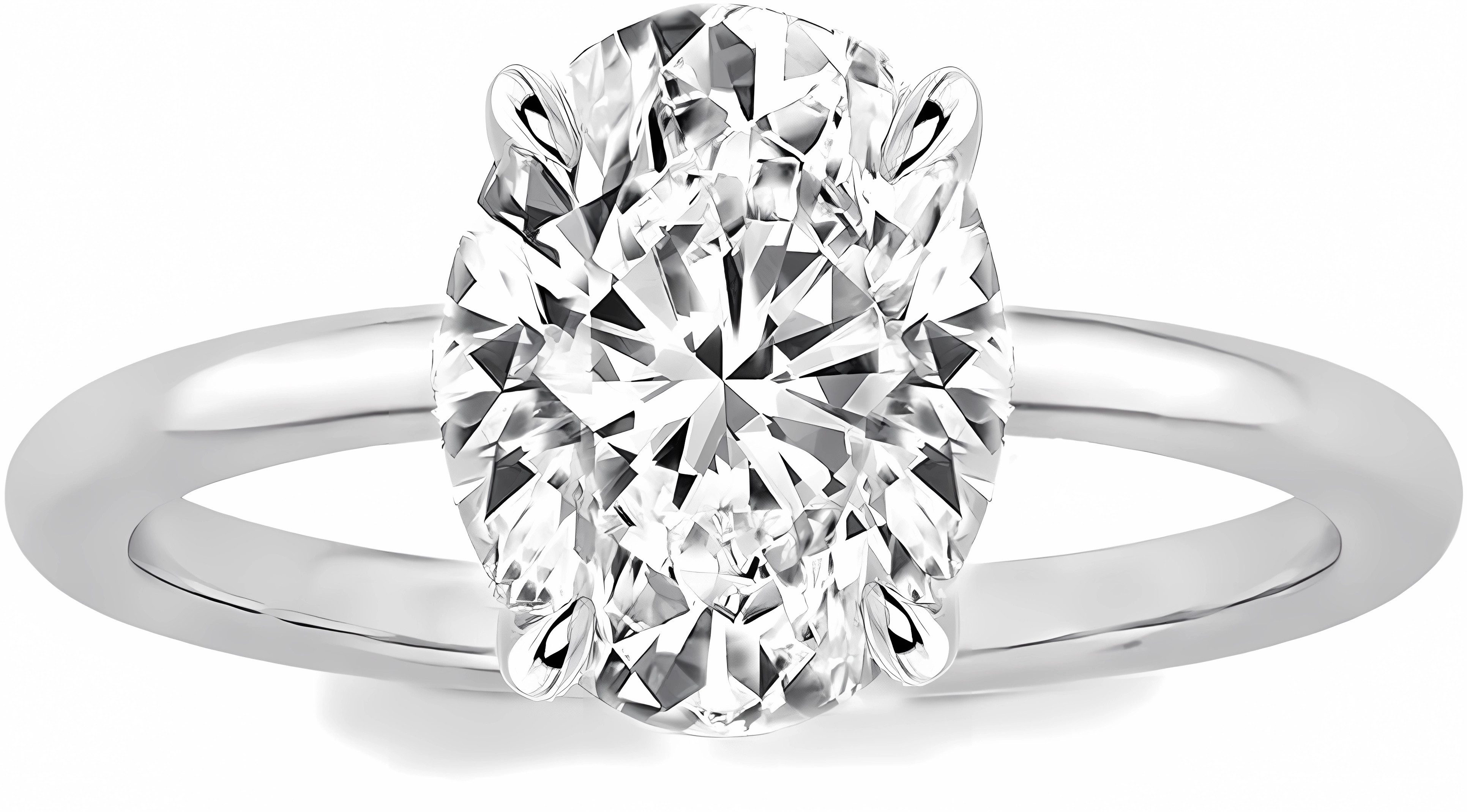 Jumpeak Diamantring 1.5 Carat Oval Cut Four Prong Set Diamond Ring in 14k Gold, 585 Gold Diamantring, Antragsring, Geschenk zum Jahrestag