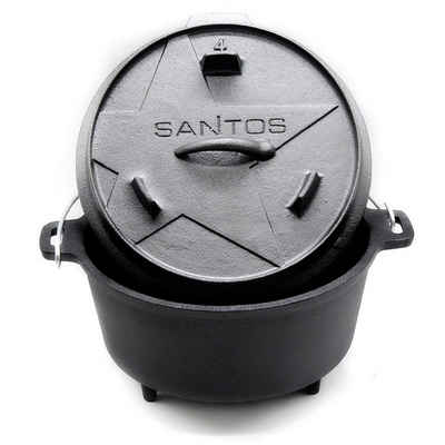Santos Feuertopf »SANTOS BBQ Dutch Oven 4,5qt mit oder ohne Füße«, Gusseisen