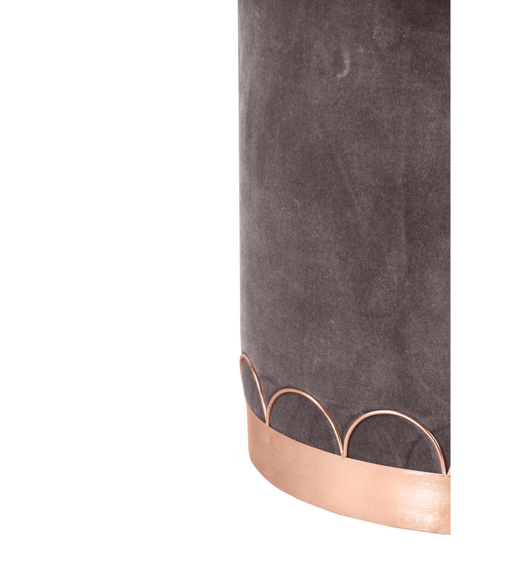 carla&marge Sitzhocker Ibsalba (Pouf mit 34x43 superweicher % in Baumwolle) Bezug aus Fußring, goldfarbenem cm), Taupe (100 Samt