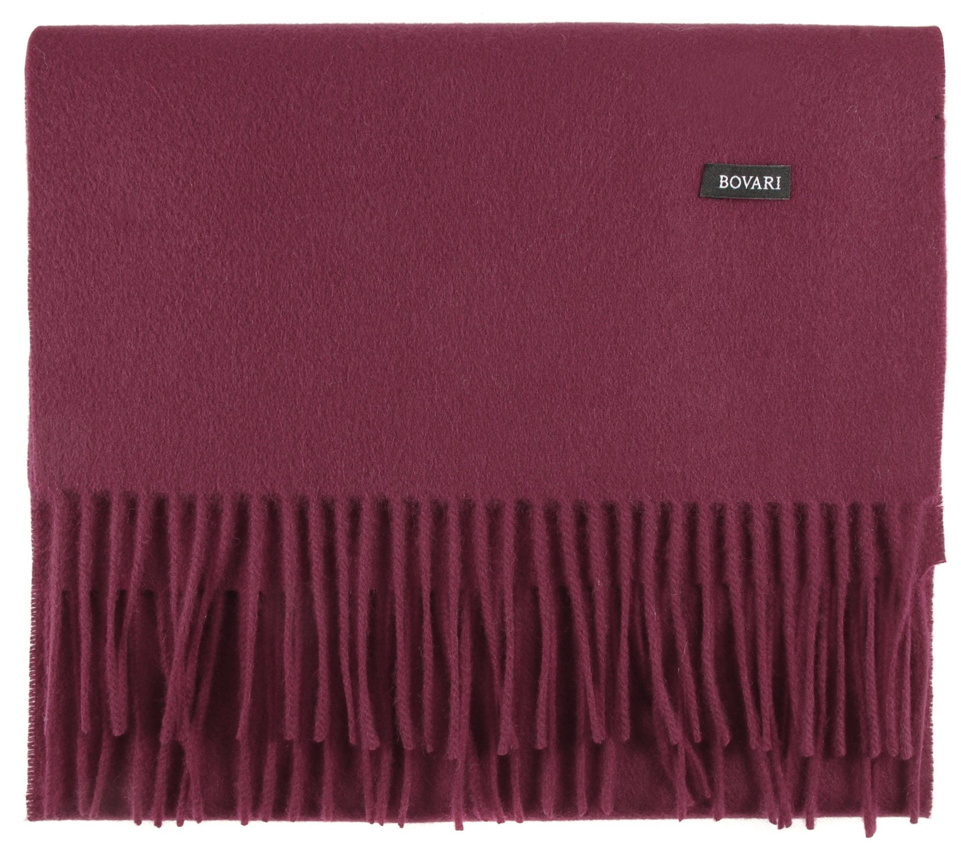 Bovari Kaschmirschal Kaschmir Schal Damen – 100% Kaschmir/Cashmere – Premium Qualität, 180 x 31 cm weinrot