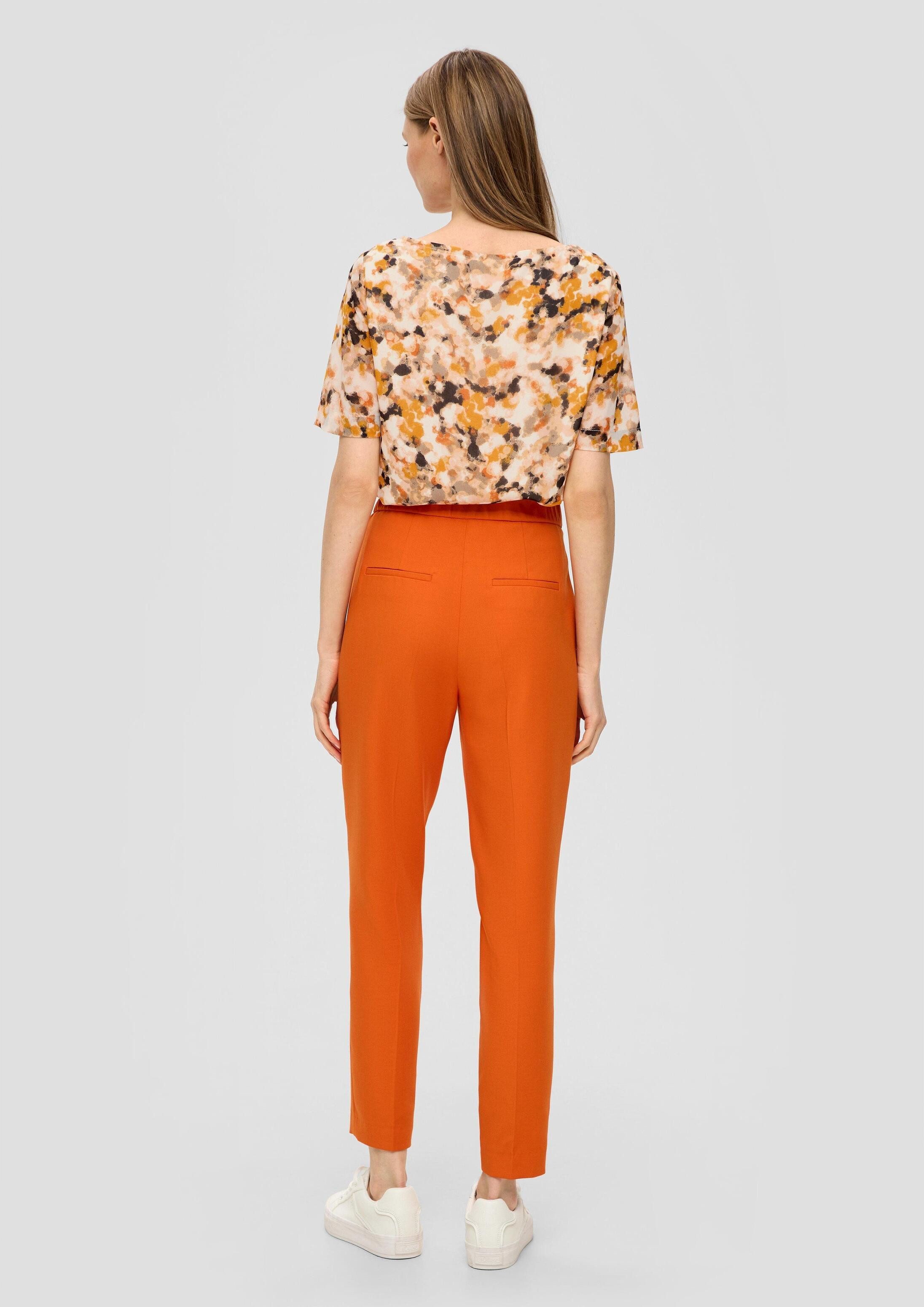 s.Oliver Kurzarmbluse Bluse Semitransparente Chiffon-Bluse