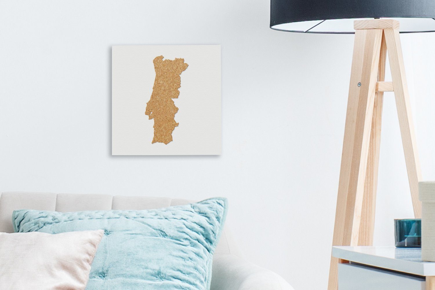 Wohnzimmer Schlafzimmer Leinwandbild Bilder Leinwand für OneMillionCanvasses® Portugal (1 St), Kork, von Illustration in