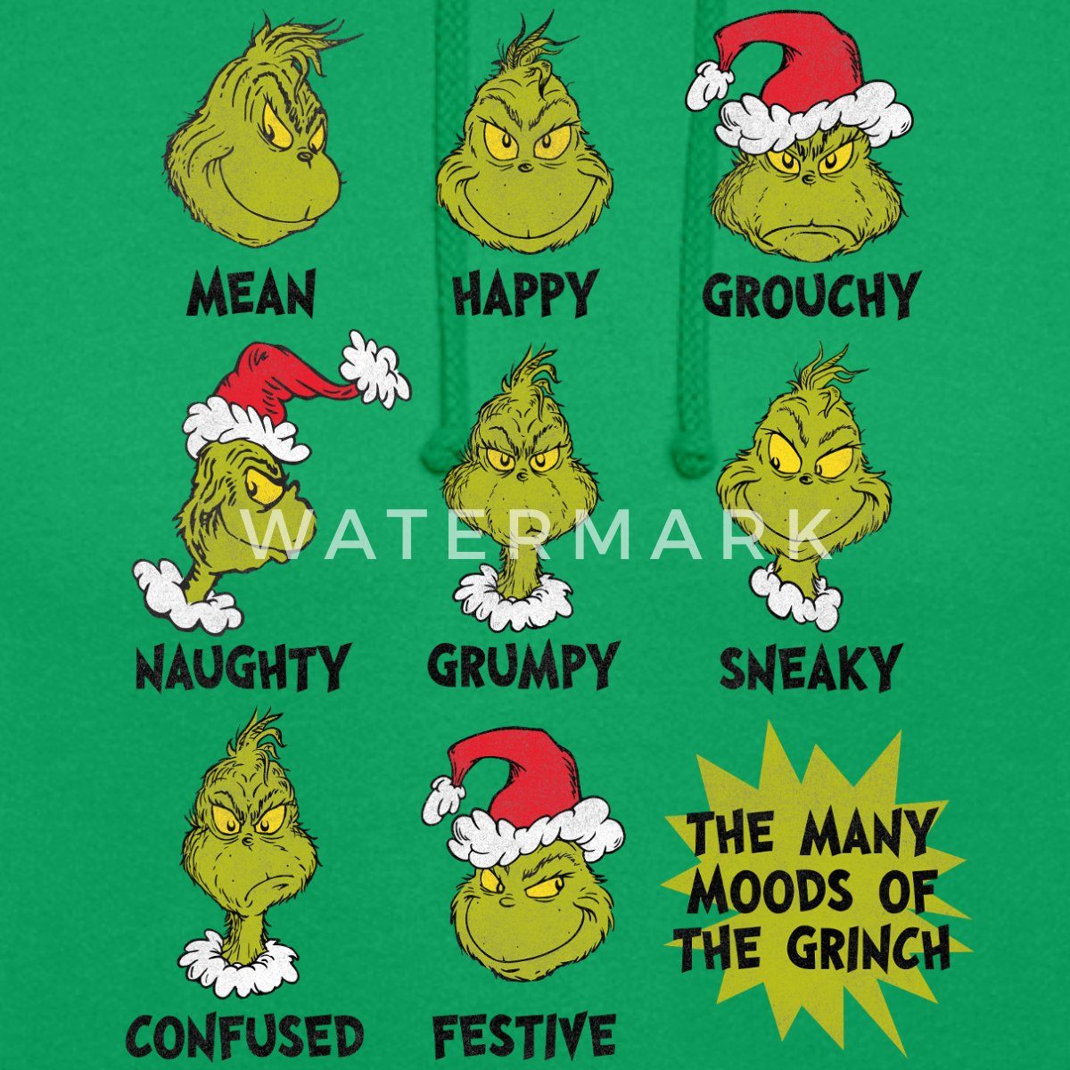 Spreadshirt Hoodie Der Grinch Moods Of The Grinch Stimmungen Unisex Hoodie (1-tlg)