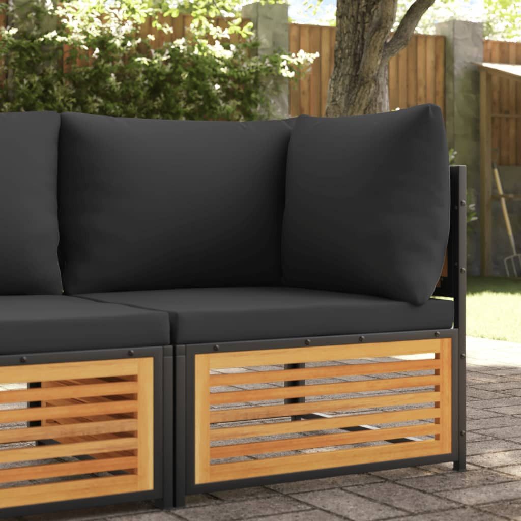 vidaXL Gartenlounge-Set, Garten-Ecksofa mit Kissen Massivholz Akazie