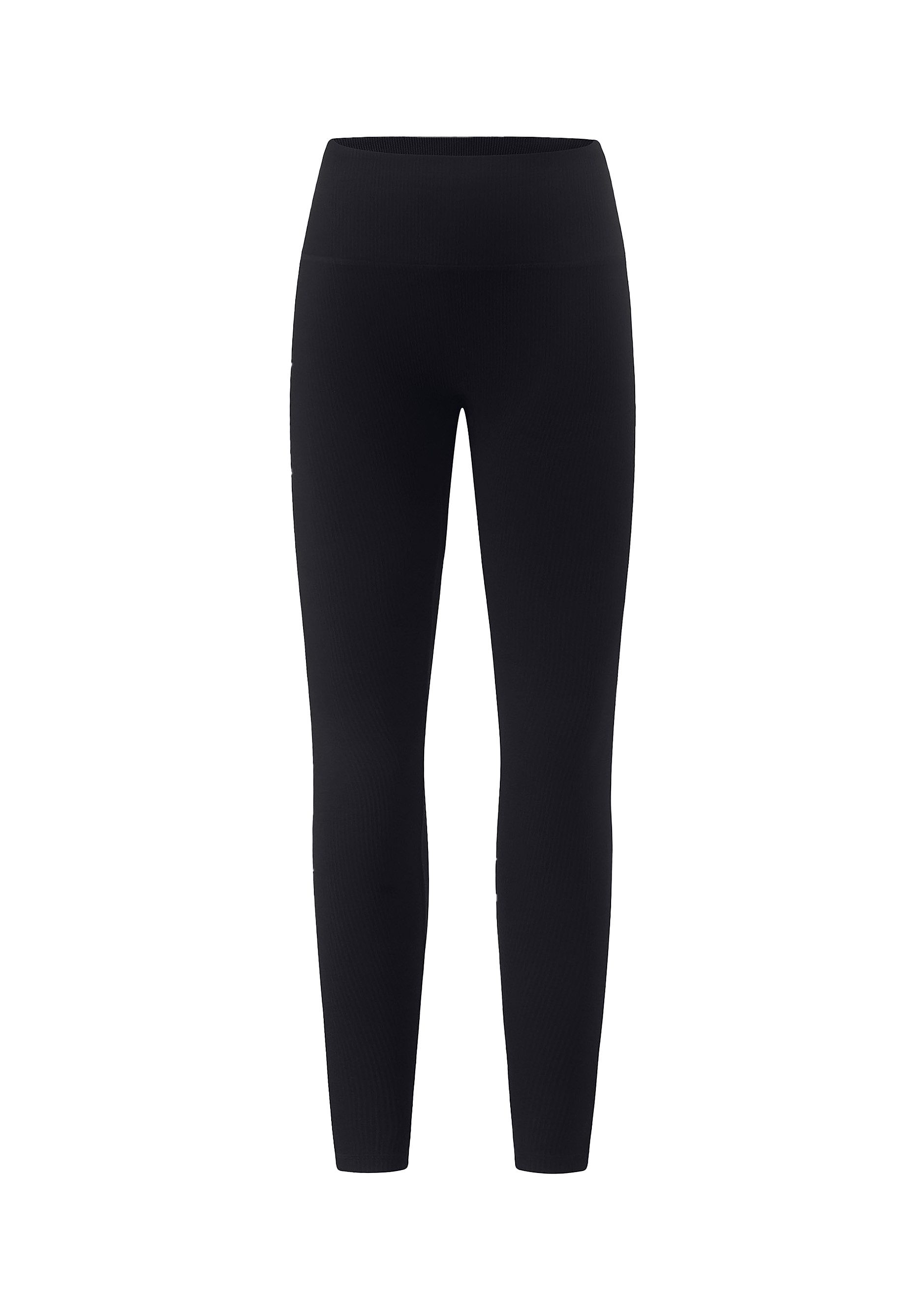 Leggings Gerippte High Waist Sportleggings Damen Schwarz