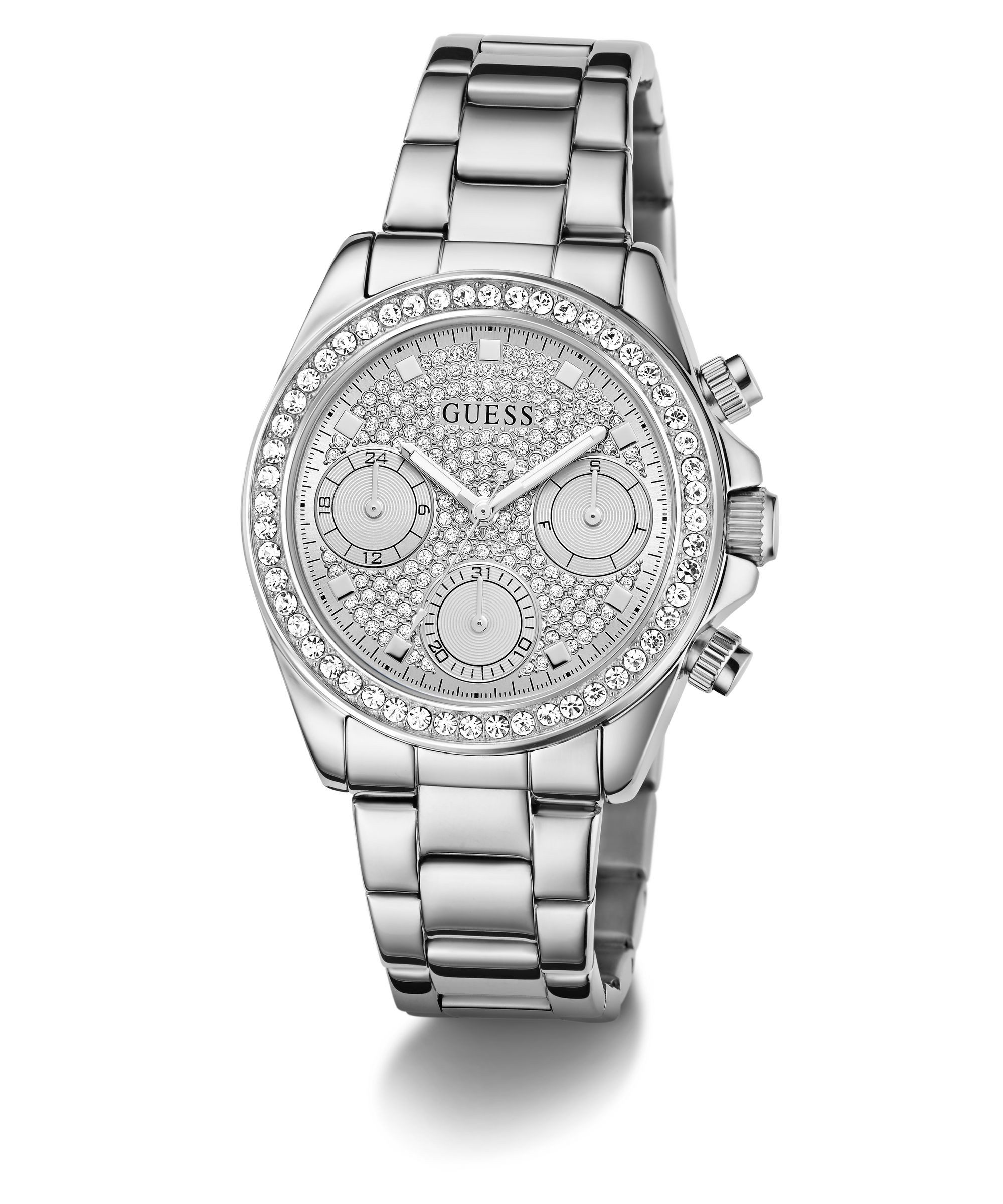 Guess Multifunktionsuhr VICTORIA GW1037L1, Quarzuhr, Armbanduhr, Damenuhr, Edelstahlarmband, analog, Wochentag