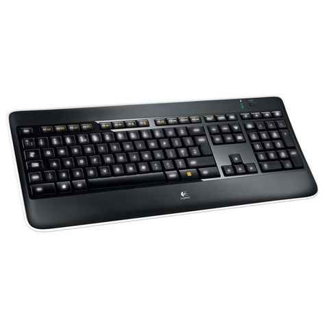 Logitech K800 Wireless-Tastatur (kabellos, Qwertz Layout, Akkubetrieben, Batteriebetrieben, Micro USB)