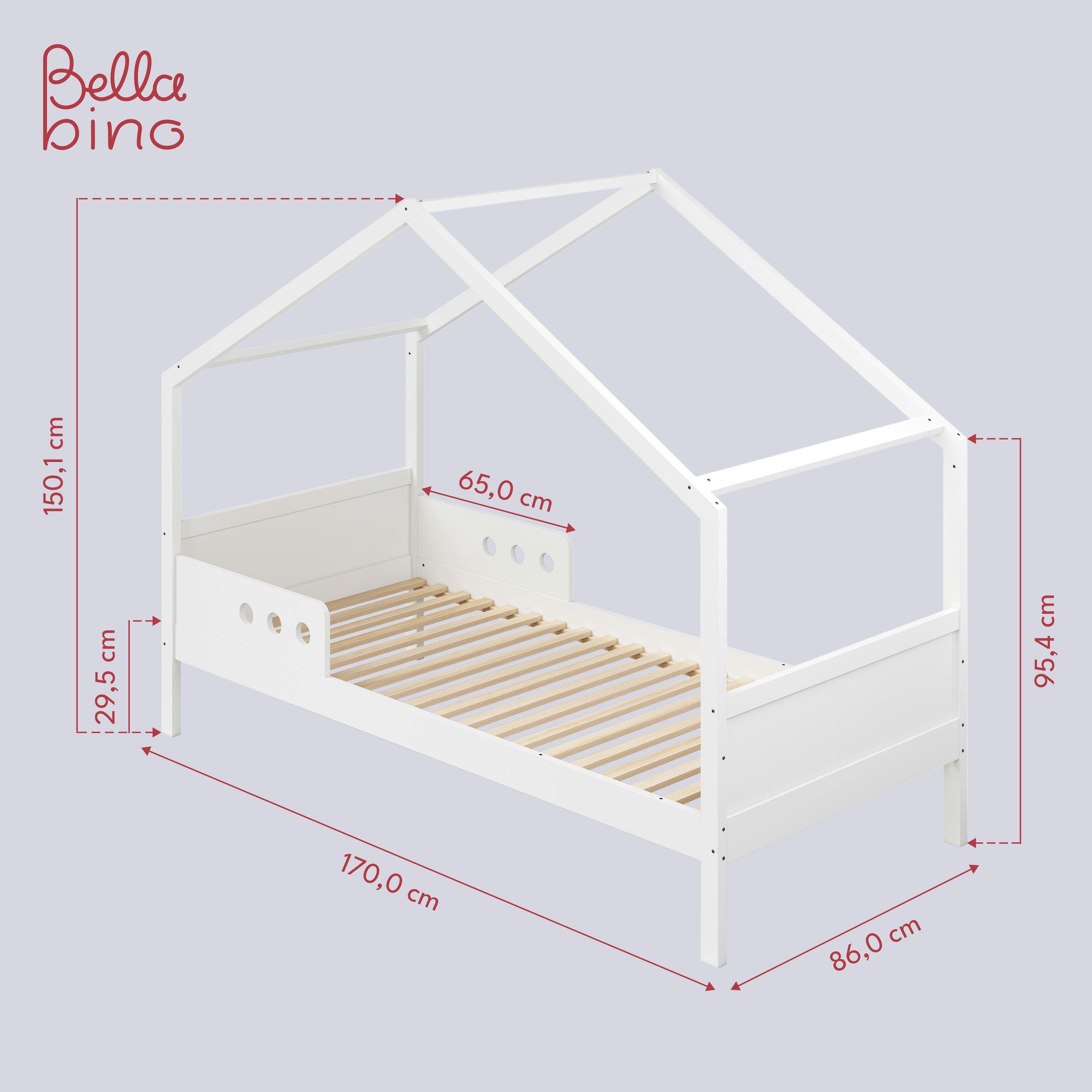 Bellabino Vere Kinderbett 90x200 - Montessori Bett Mit Matratze & Schubladen