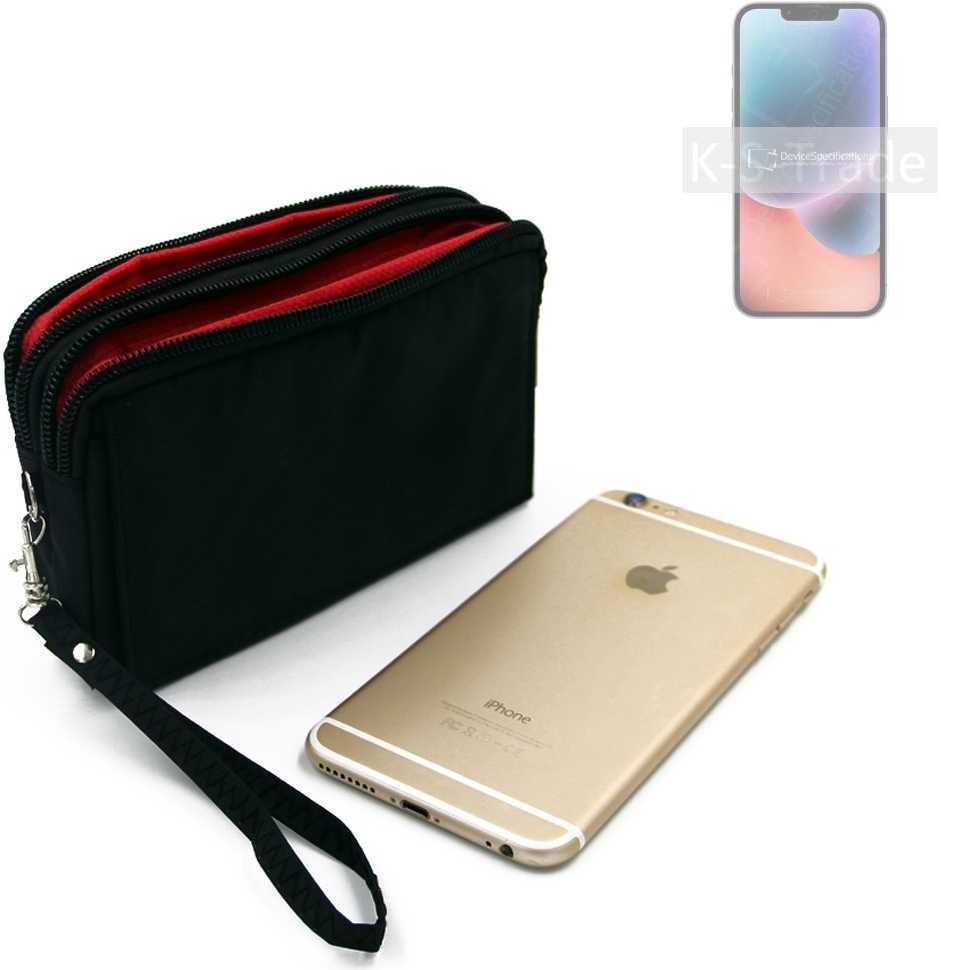 K-S-Trade Handyhülle für Apple iPhone 14, Schutz Hülle Handy Hülle Gürteltasche Travelbag Handytasche mit