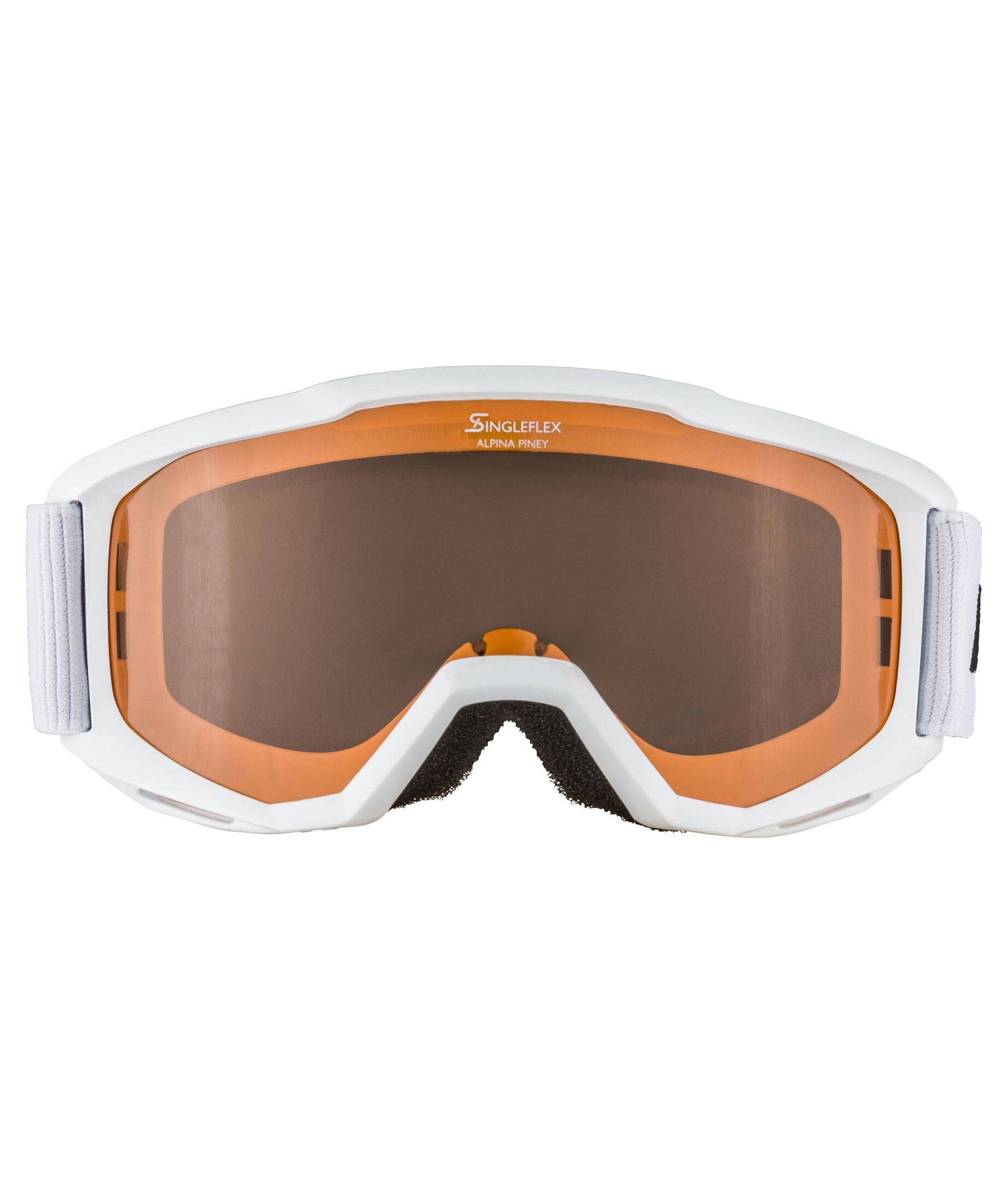 "Piney" Skibrille Skibrille (100) Sports Alpina Kinder weiss