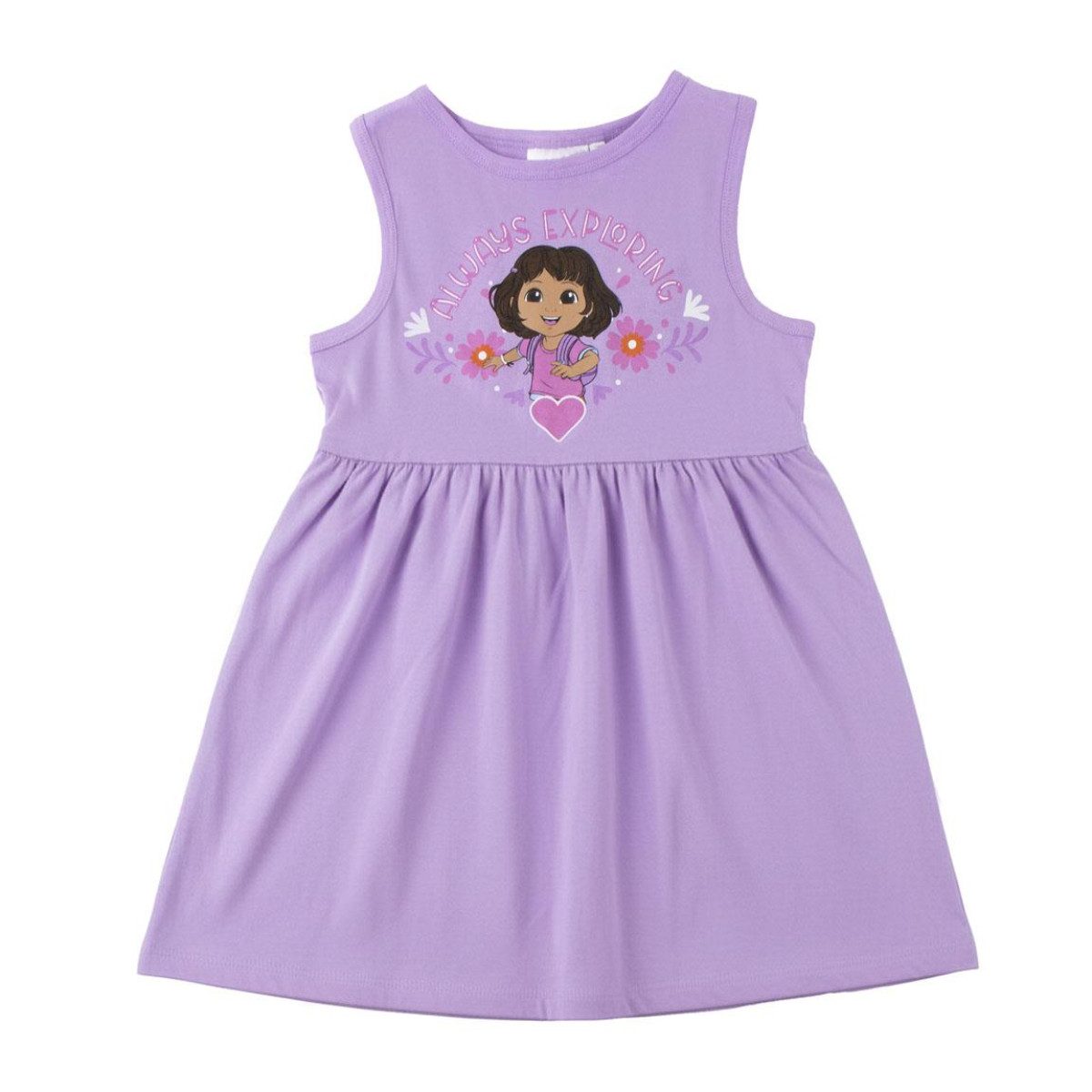 Dora la exploradora Sommerkleid Kleid Kinder Baumwollkleid Freizeitkleid Mädchen
