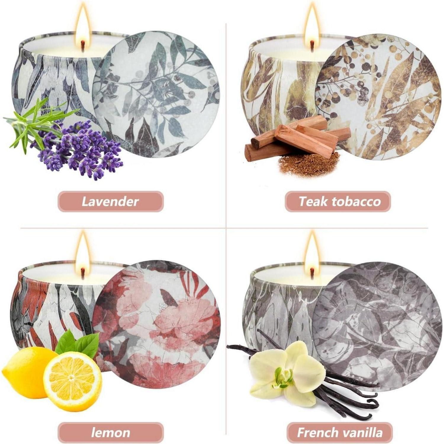 LuxusKollektion Duftkerze Duftkerzen Geschenkset Sojawachs 4er Lavendel Van günstig online kaufen