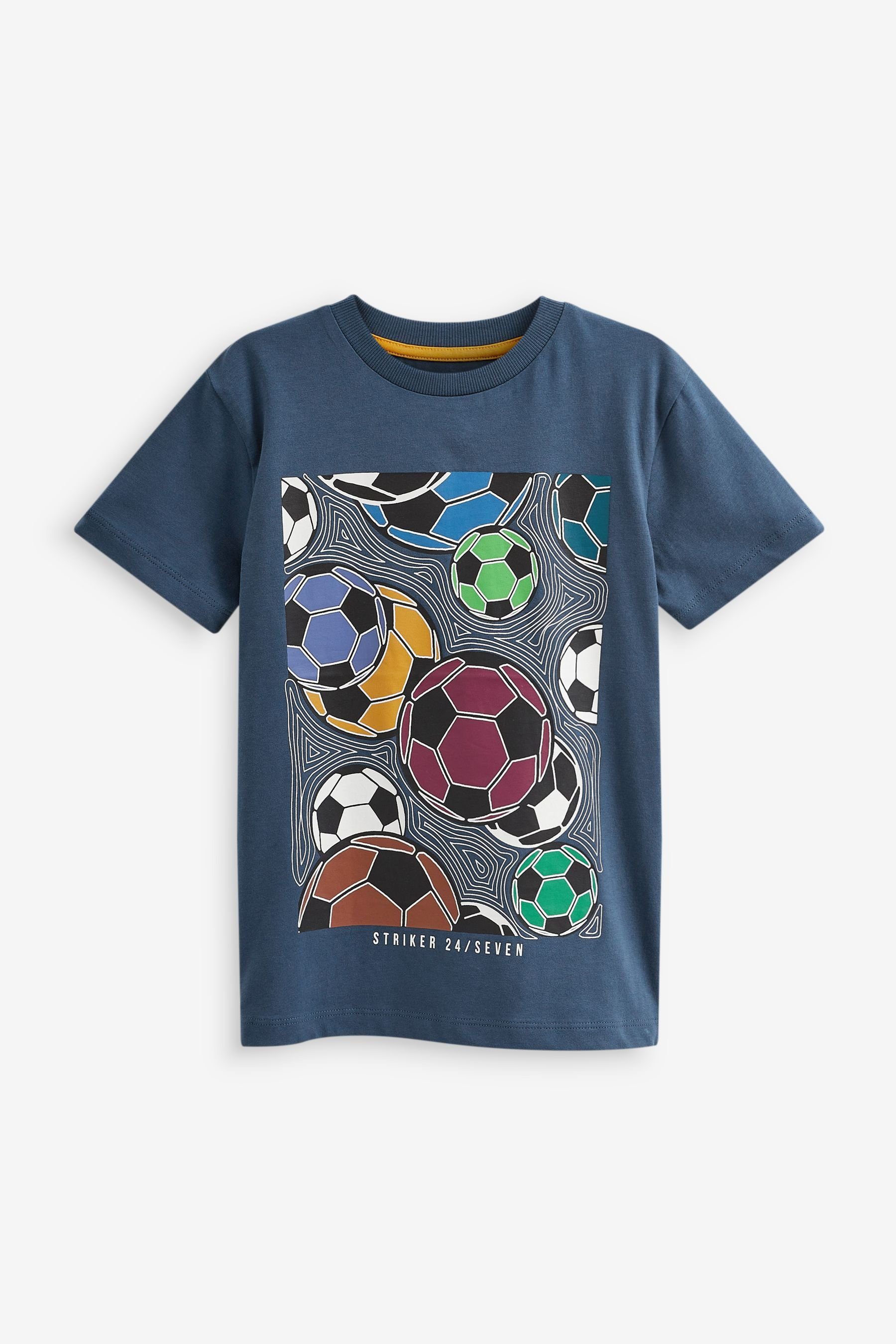 Next T-Shirt Grafik-T-Shirt (1-tlg) Blue Football