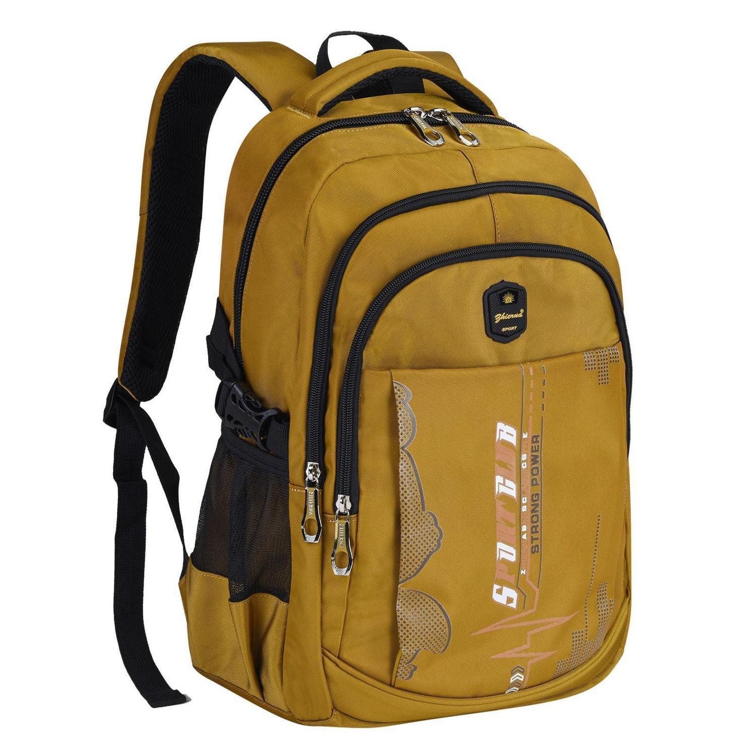 LuxusKollektion Schulrucksack Schulrucksack Teenager Gelb Weiss Laptop 15,6"