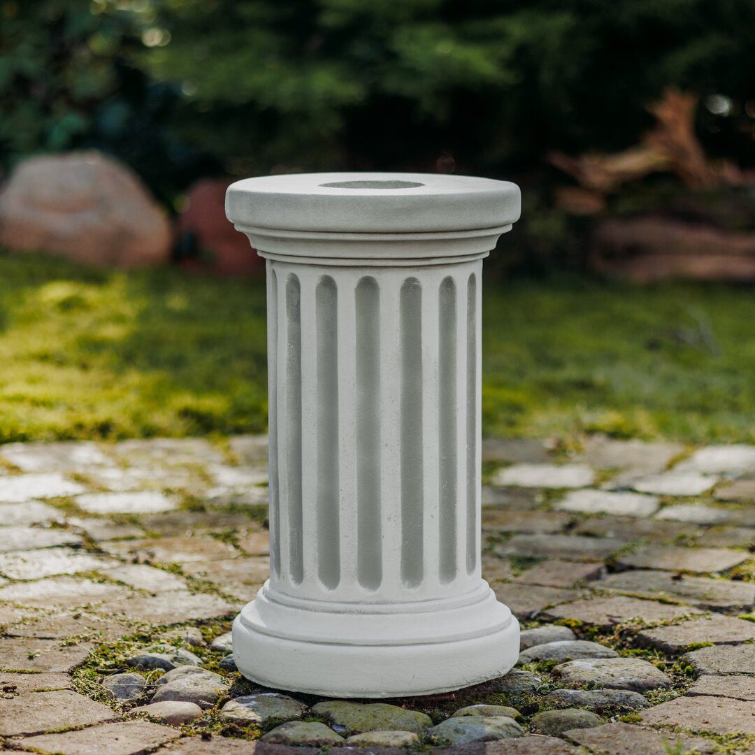 gartendekoparadies.de Gartensockel Runde Steinsäule Podest Steinguss 49 cm 40 kg, Frostsicher