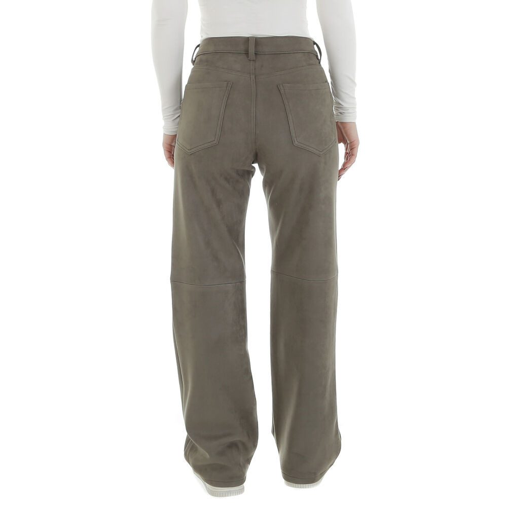 Ital-Design Lederimitathose Damen Freizeit (88836876) Stretch Hose in Lederoptik in Grau