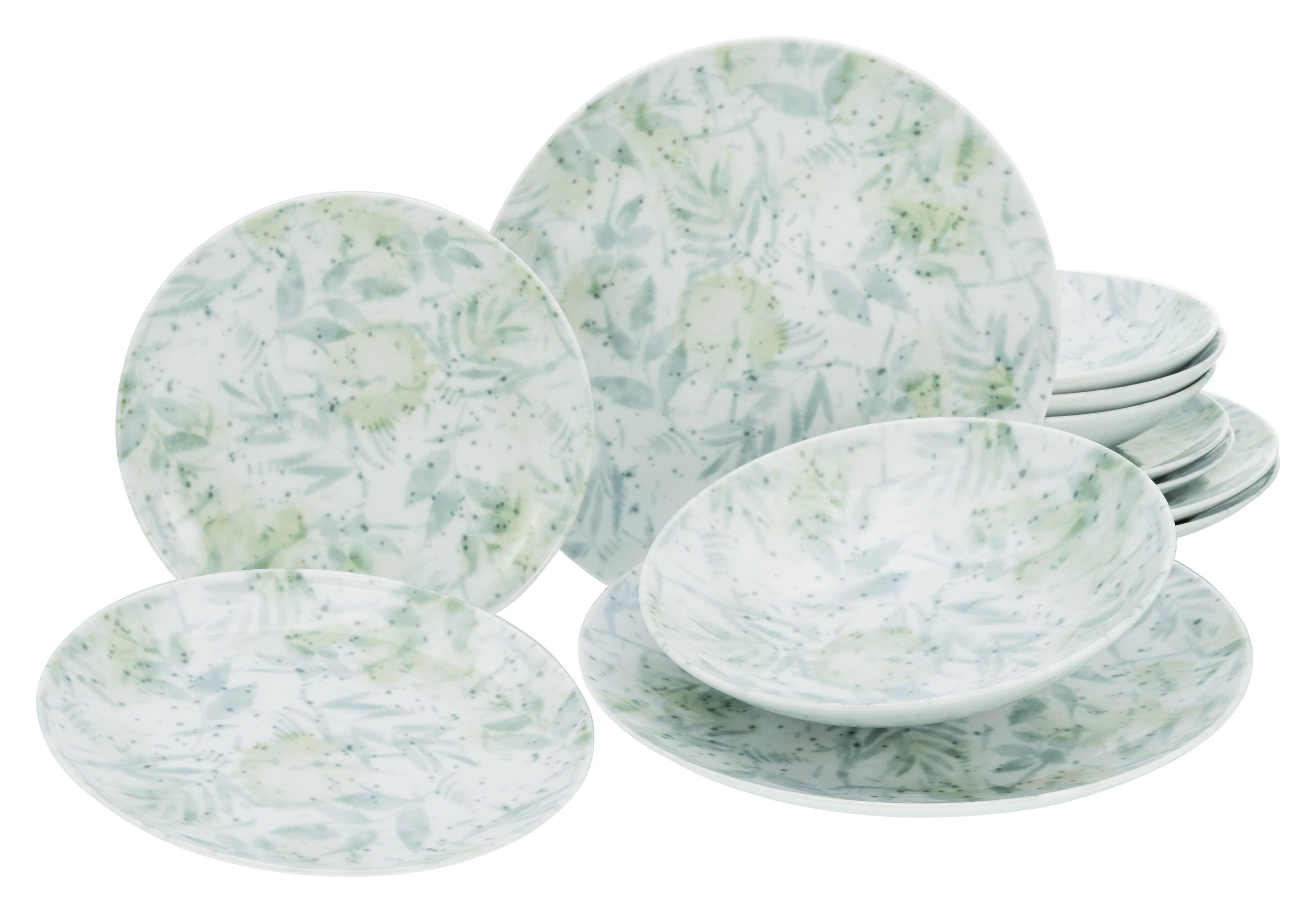 CreaTable Tafelservice Home Tropical (12-tlg), 4 Personen, Porzellan