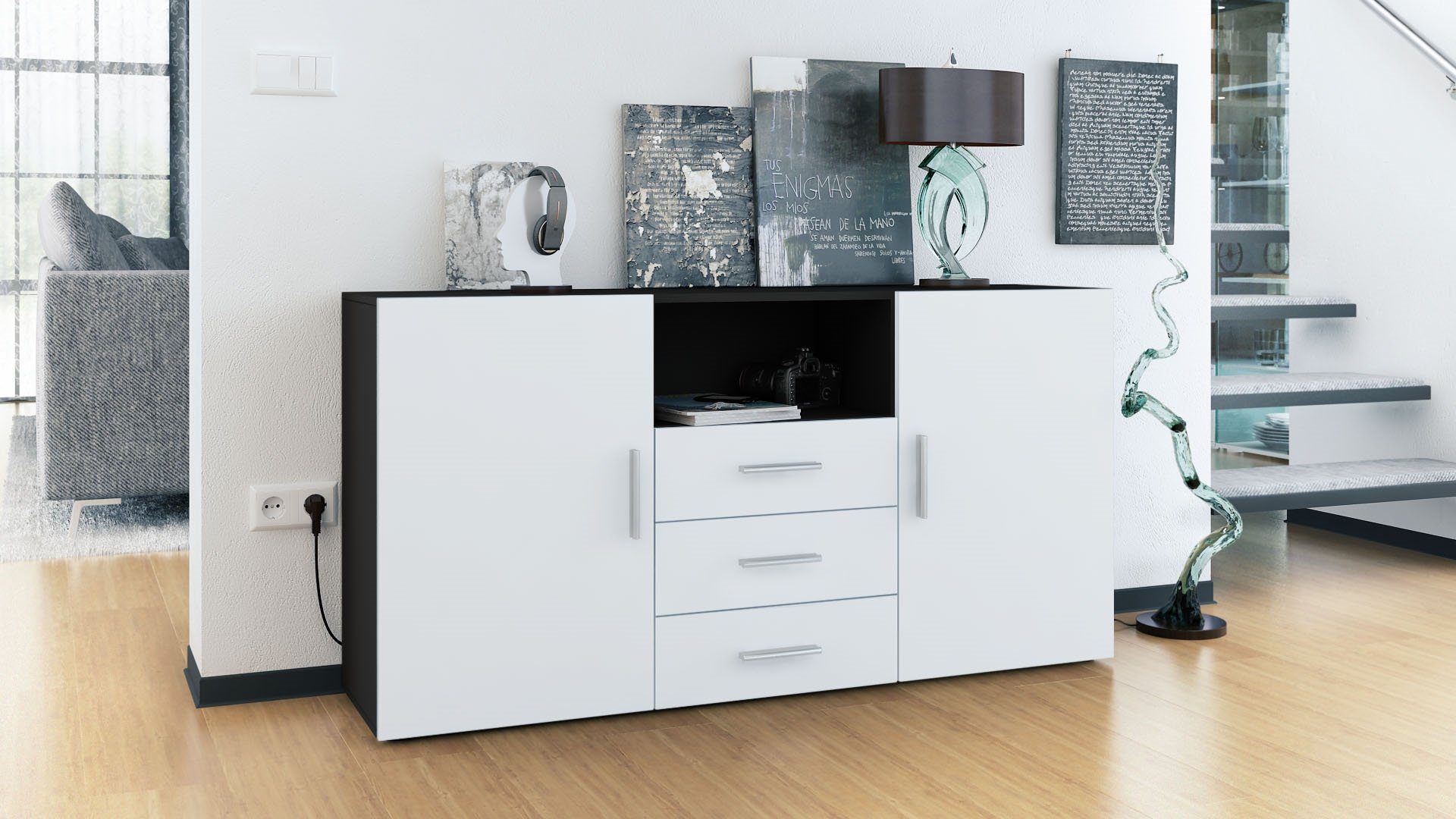 Vladon Sideboard Skadu (Kommode, mit 2 günstig online kaufen