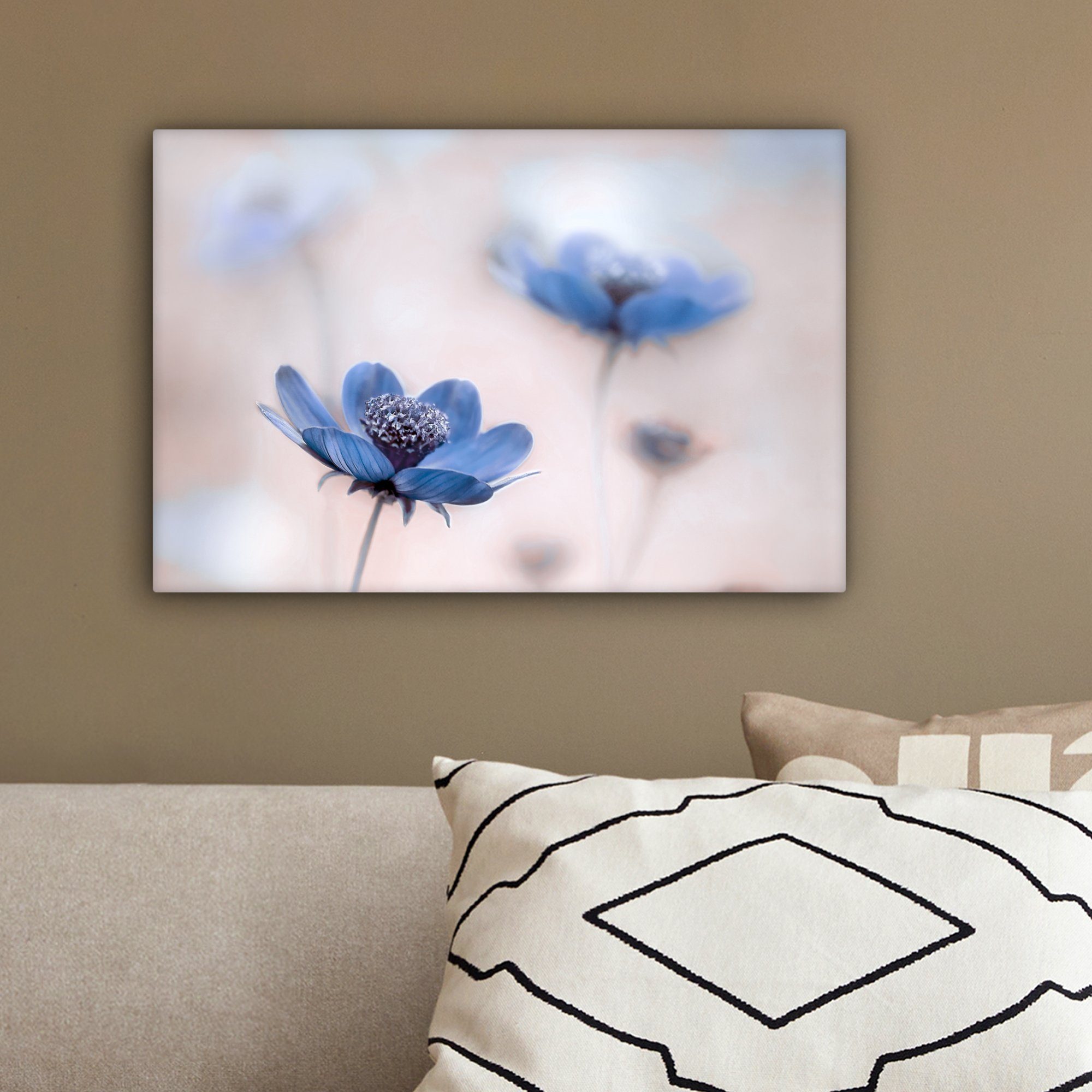 OneMillionCanvasses® Leinwandbild Kosmos - Blumen - Natur - Blau, Fotodruck (1 St), Leinwand Canvas Wandbild, Wanddekoration 20x30 cm – Bild 4 von 5