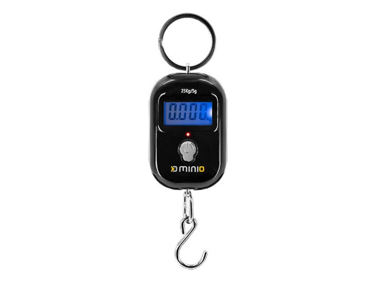 Delphin.sk Fischwaage MINI Digitalwaage Delphin MINIO bis 25kg Fischwaage inkl. Batterien, Eine der kleinsten Waagen auf dem Markt