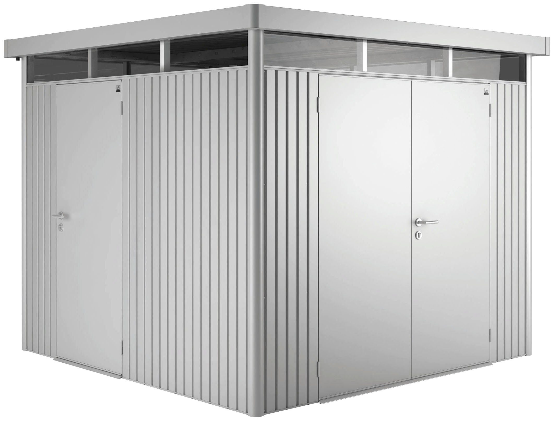 Gr. Biohort H2, cm, Gerätehaus 275x195 HighLine silber-metallic BxT: