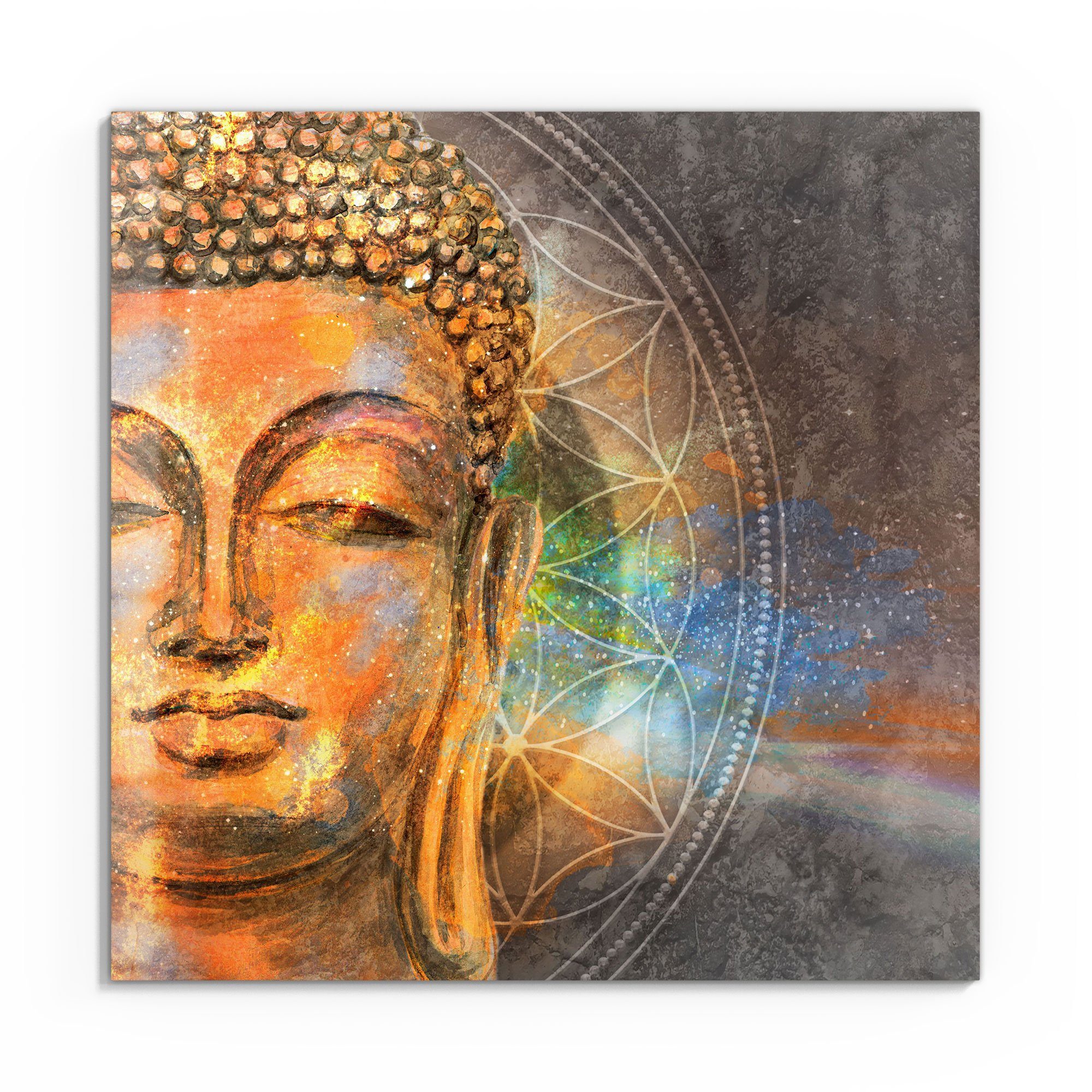 DEQORI Glasbild 'Meditierender Buddha', 'Meditierender Buddha', Glas Wandbild  Bild schwebend modern