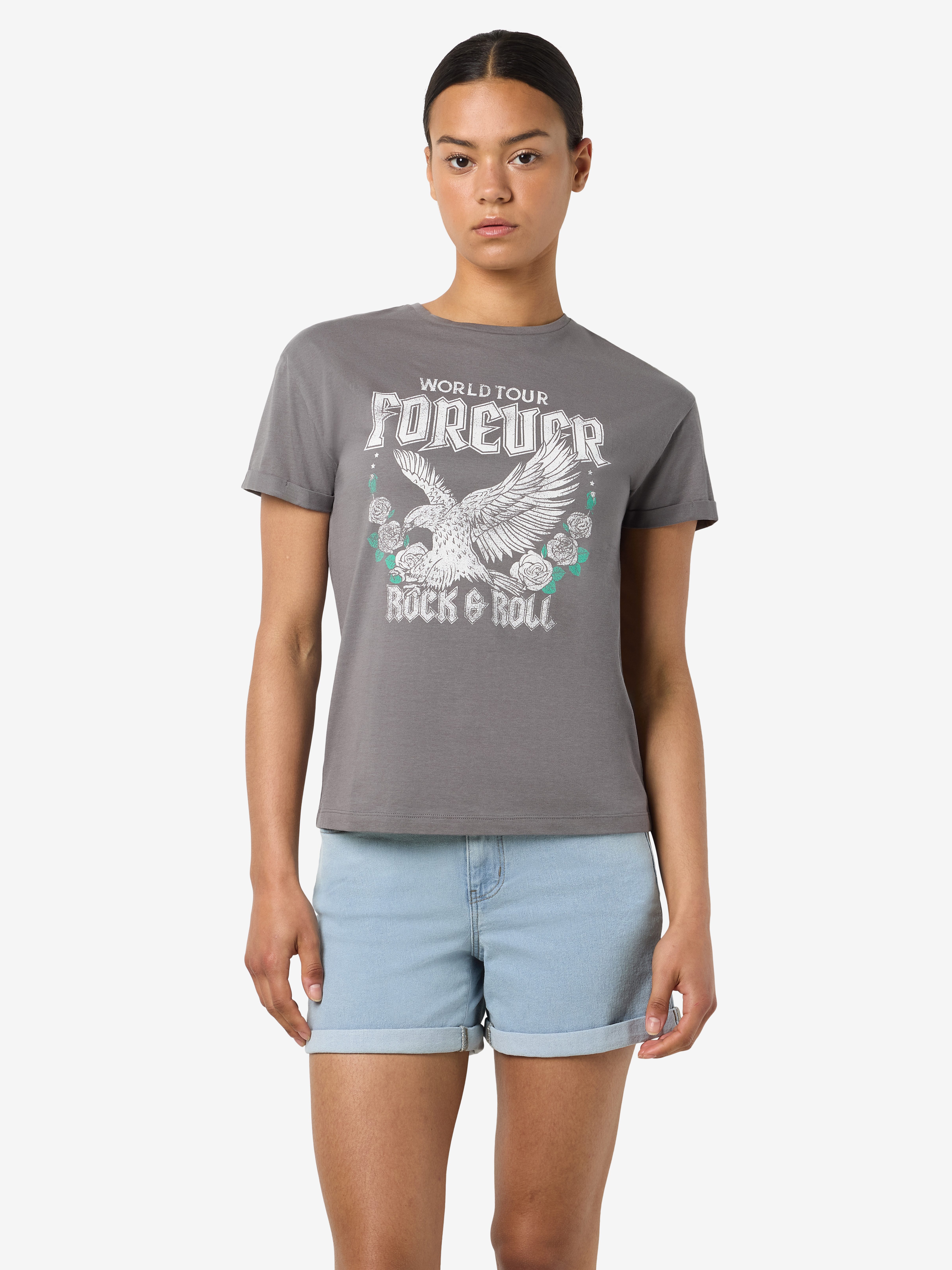 Noisy may Kurzarmshirt NMBRANDY FRONTPRINT S/S TOP JRS NOOS günstig online kaufen