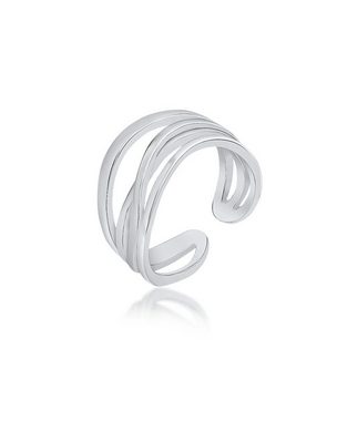 DANIEL CLIFFORD Silberring 'Hailey' Damen Ring Silber 925 rhodiniert (inkl. Schuckbox), Silberring größenverstellbar für Frauen, Statement-Ring mehrreihig