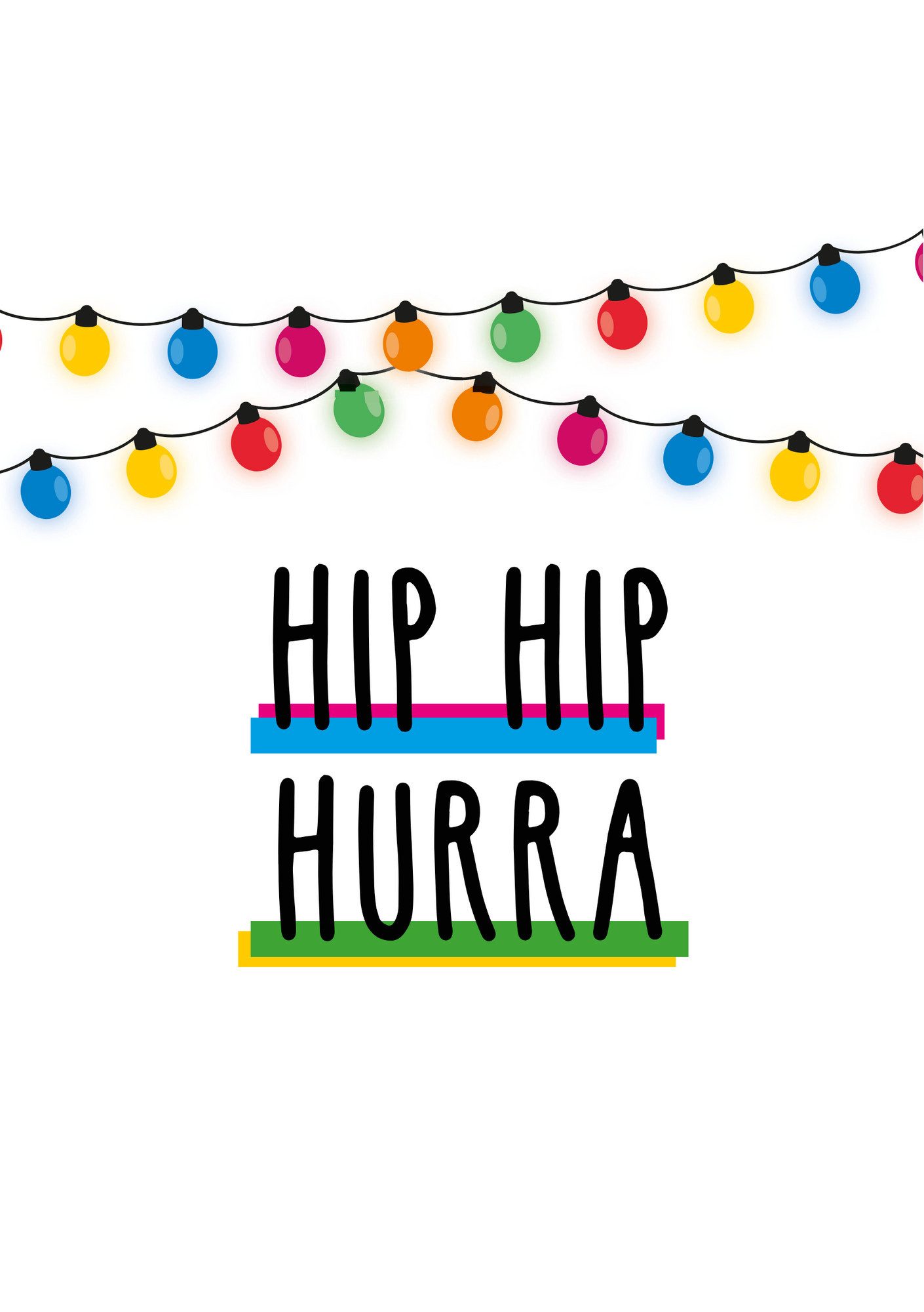 FLYERALARM Bierdeckel Hip Hip Hurra I Schwarz - Weiß I 50 Stück I Rechteckig, Deko Garten Hochzeit Geburtstag Minimalistisch Jubiläum Feier