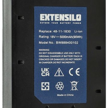 Extensilo kompatibel mit Milwaukee HD18 SG-401C, SX Akku Li-Ion 5000 mAh (18 V)