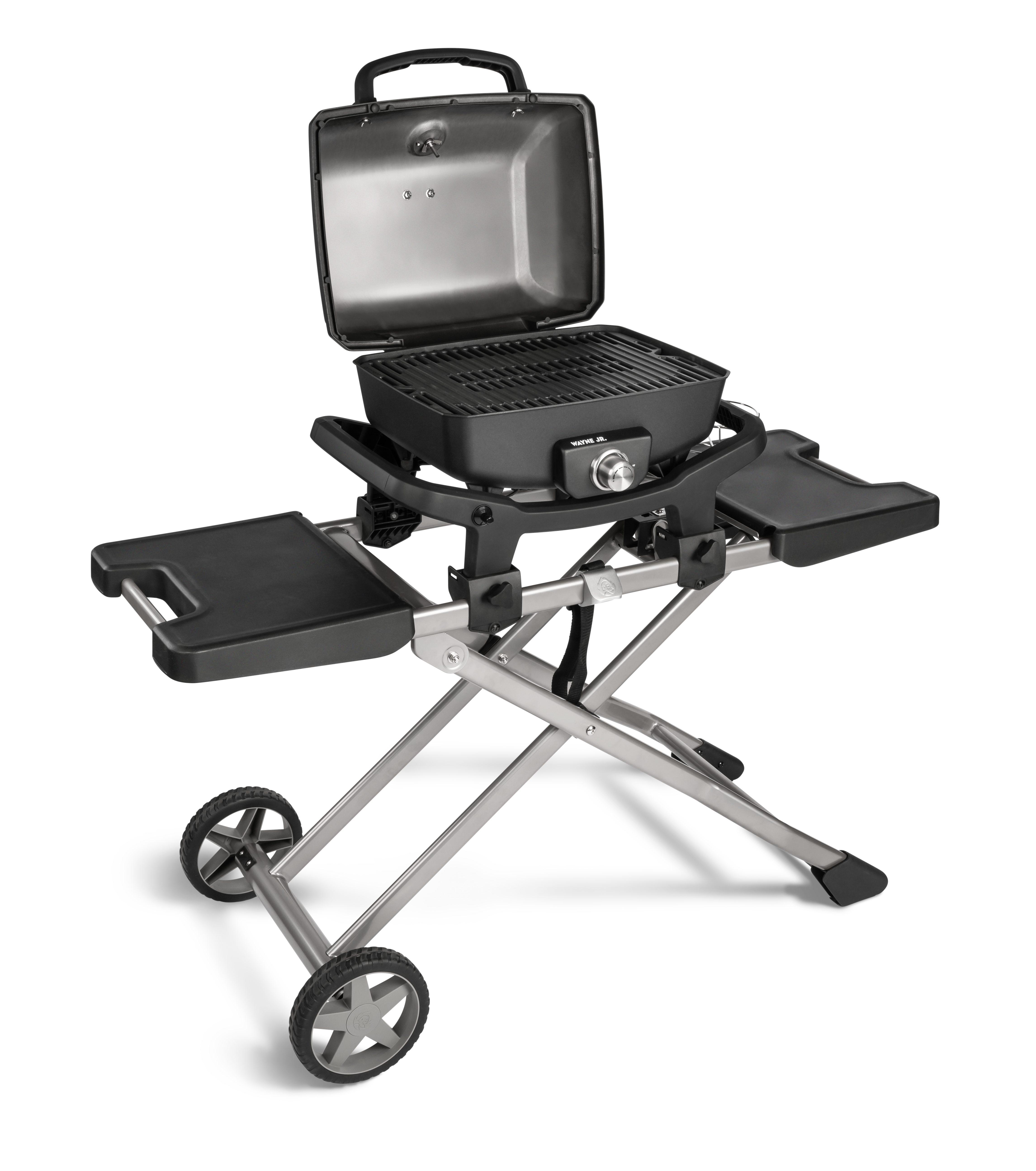 BURNHARD® Gasgrill, mit Aludruckguss Brennkammer inkl. Abdeckhaube, WAYNE, Tragbarer 1-Brenner Gasgrill mit Rollwagen