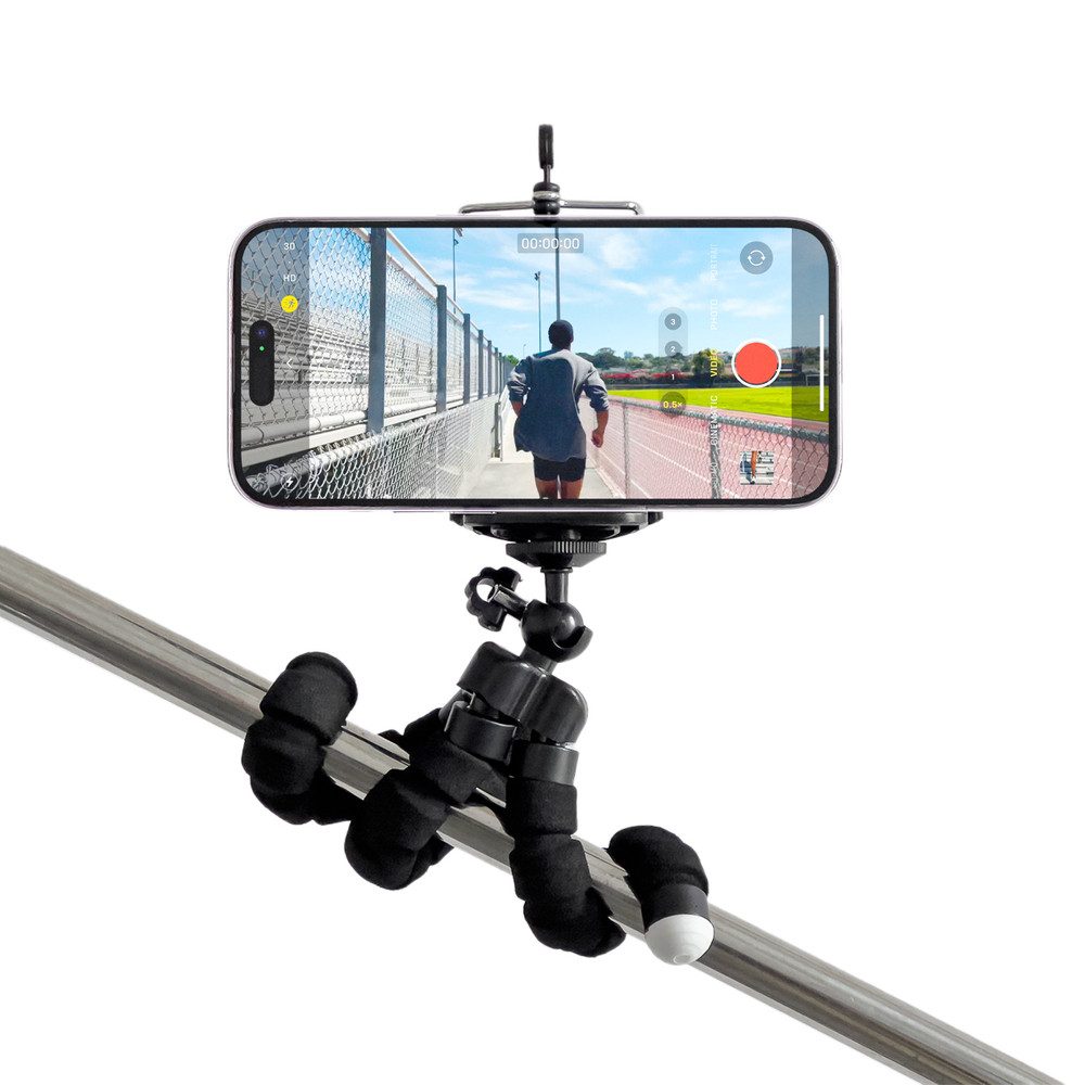 Hurtel Ein Stativ für ein Telefon und eine Selfie-Kamera mit Stativ Ministativ (flexible Beine, universelle Handyklemme, verstellbar)
