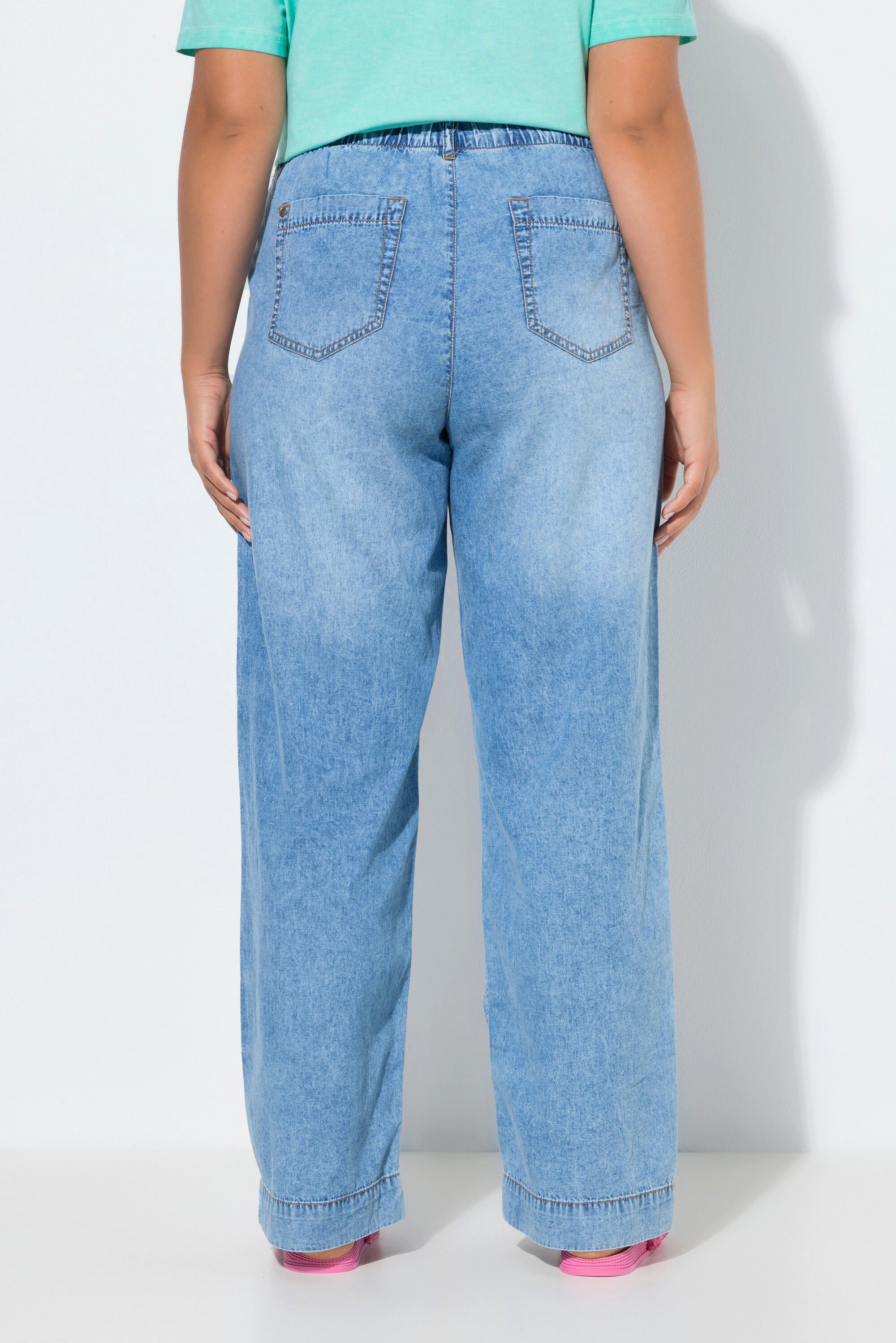 Laurasøn 5-Pocket-Jeans Leichte Jeans Wide-Leg Elastikbund