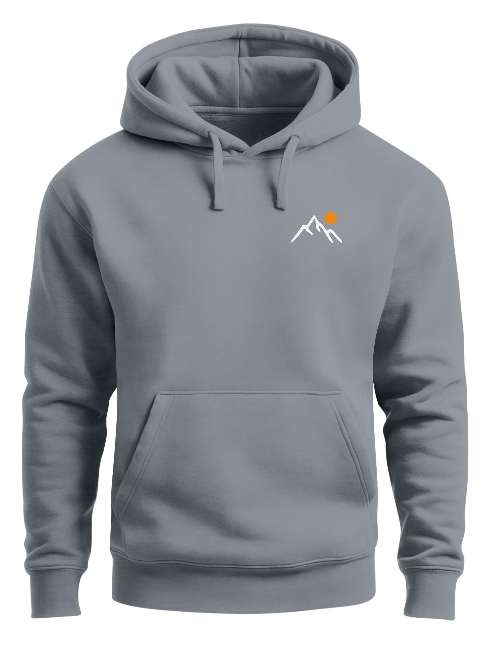 Hoodie Herren Hoodie Minimal Mountain Kapuzensweatshirt Logo Bergmotiv