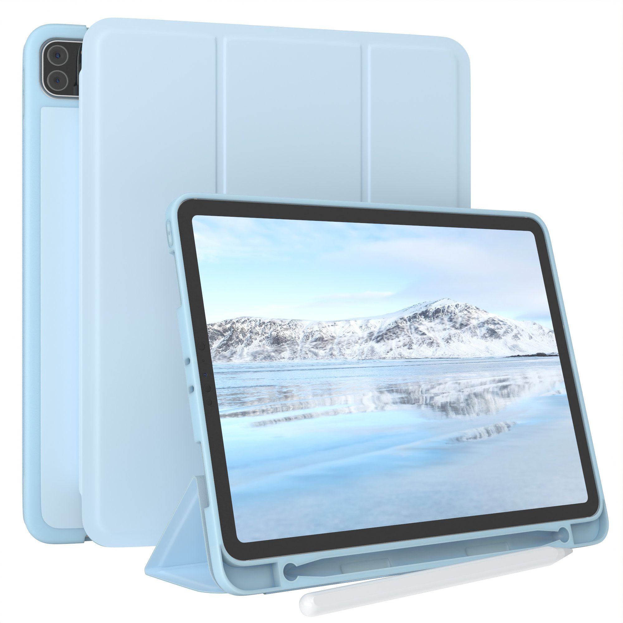 EAZY CASE Tablet-Hülle »Für Apple iPad Smart Case Penholder« Apple iPad Pro  11" 1. Generation (2018) / 2. Generation (2020) 11 Zoll, Hülle mit  Stifthalter, Standfunktion, Schutzhülle mit Sleep Wake Up Funktion,