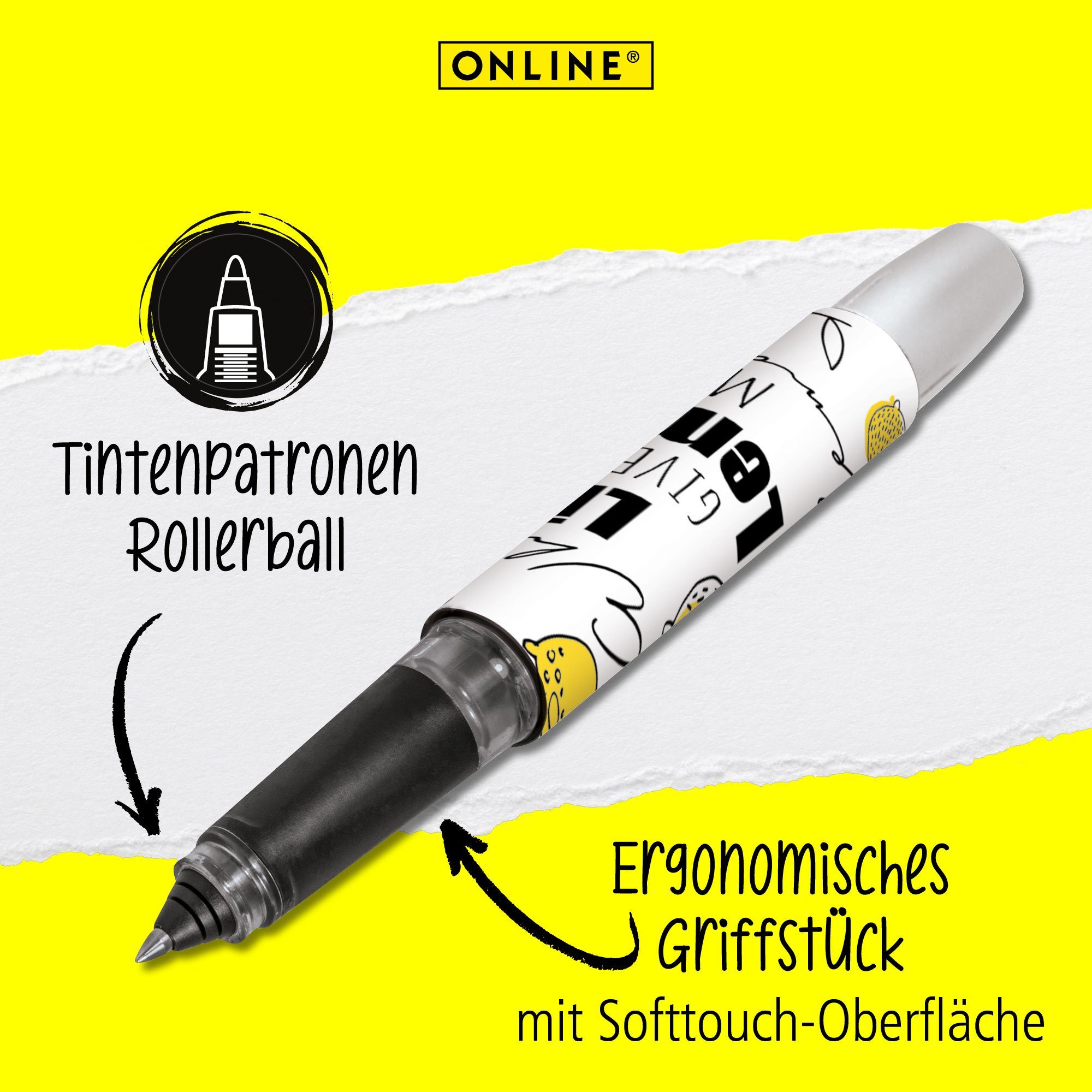 Thumbnail - Online Pen Tintenroller Campus Tintenpatronen-Rollerball, ergonomisch, ideal für die Schule, hergestellt in Deutschland