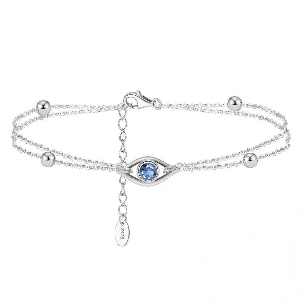 ROUGEMONT Silberarmband Talisman Armband 925 Sterling Silber 18K Gold Nazar Auge, Echtschmuck