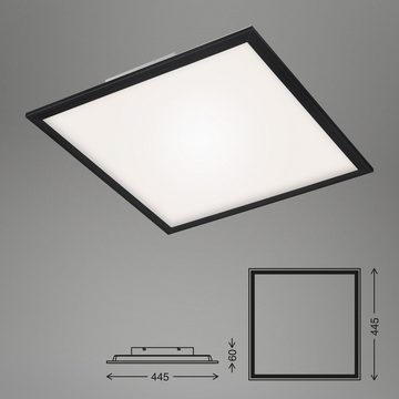 Briloner Leuchten LED Panel 7179-015, CCT Farbtemperatursteuerung, Fernbedienung, dimmbar, ultraflach, LED fest verbaut, Kaltweiß, Neutralweiß, Tageslichtweiß, Warmweiß, Deckenlampe, 44,5x44,5x6cm, Schwarz, 24W, Wohnzimmer, Schlafzimmer