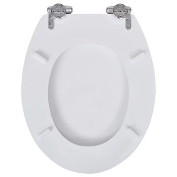 vidaXL WC-Sitz Toilettensitz MDF Deckel mit Absenkautomatik Design Weiß (1-St)