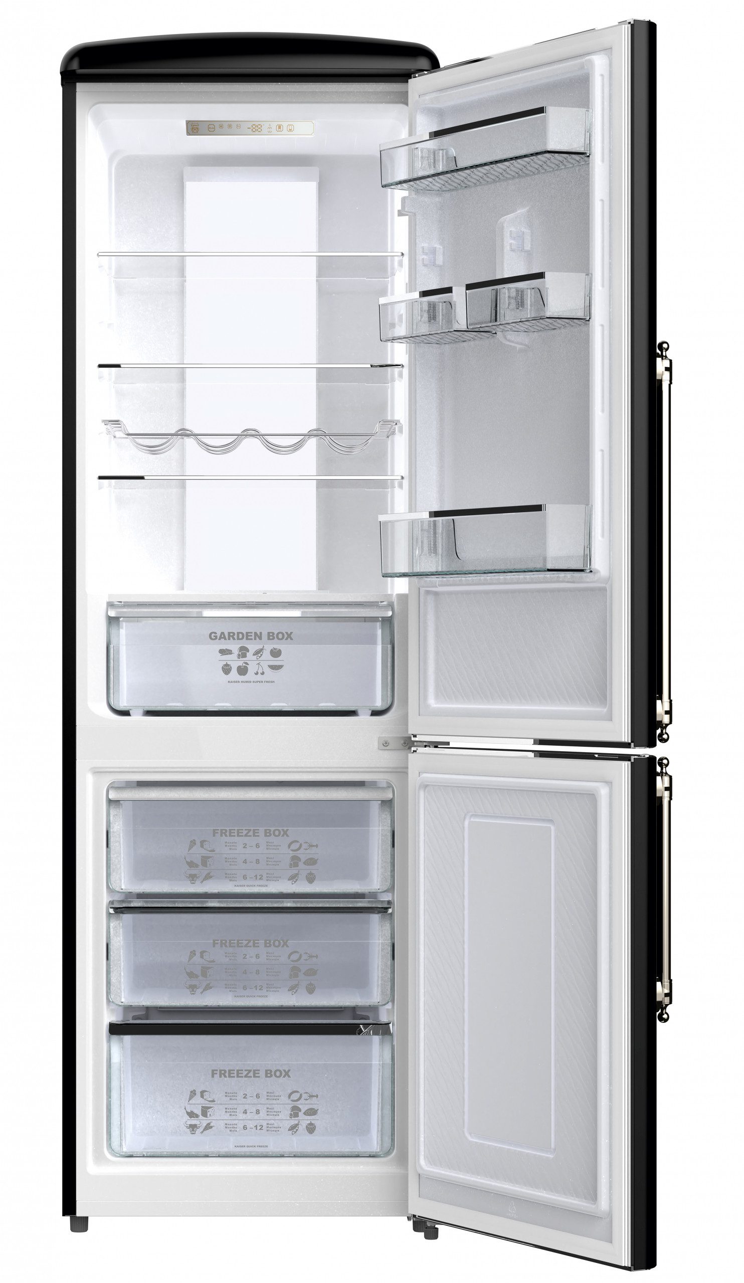 Kaiser Küchengeräte Kühl-/Gefrierkombination Kühlschrank 60 cm breit,330 L, NoFrost, 199 cm, Touchsteuerung KK 60825 Em, 60 cm breit