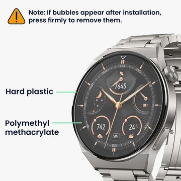 kwmobile Schutzfolie 2x Displayschutzfolie für Huawei Watch GT3 Pro (43mm), (1-St), Schutzfolie für Fitness Tracker - robuster Displayschutz - transparent