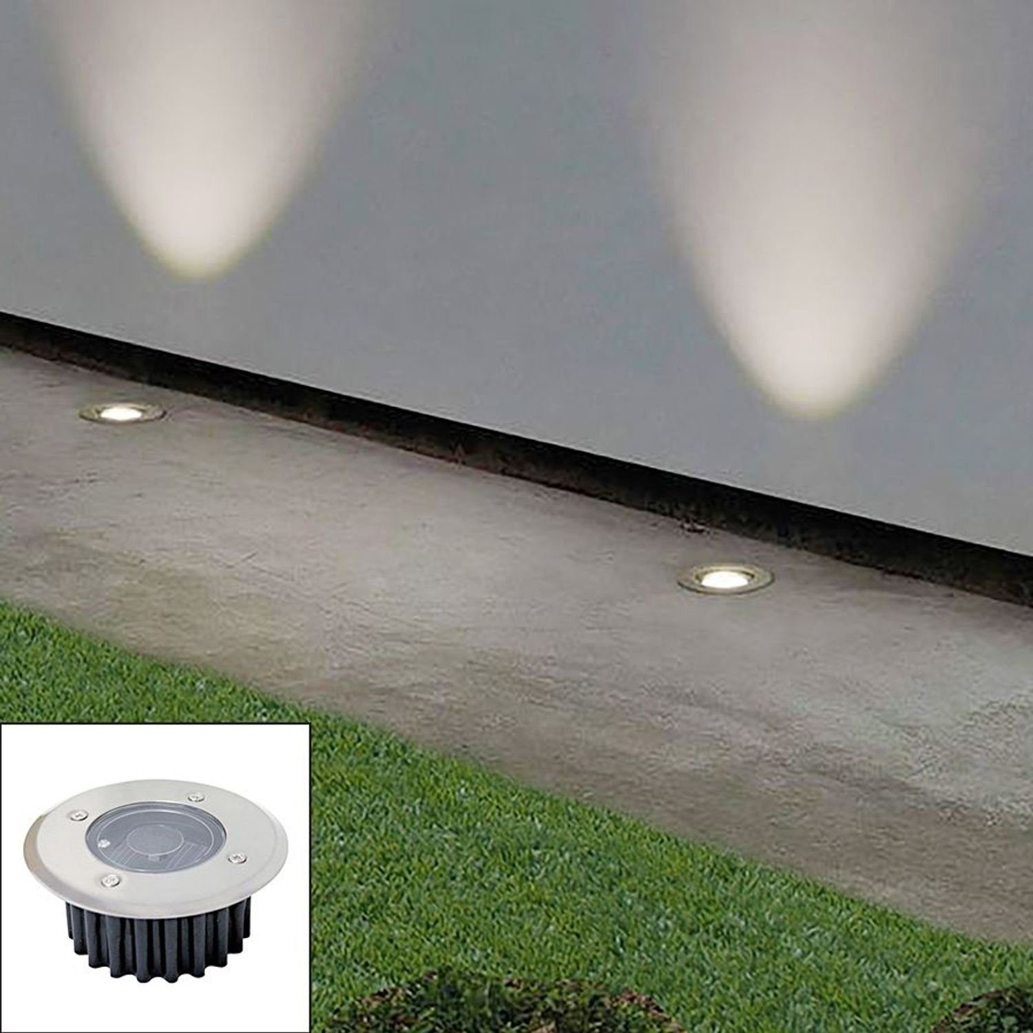 BURI Gartenleuchte LED Solar-Bodeneinbauleuchte Bodenstrahler Bodeneinbaust günstig online kaufen