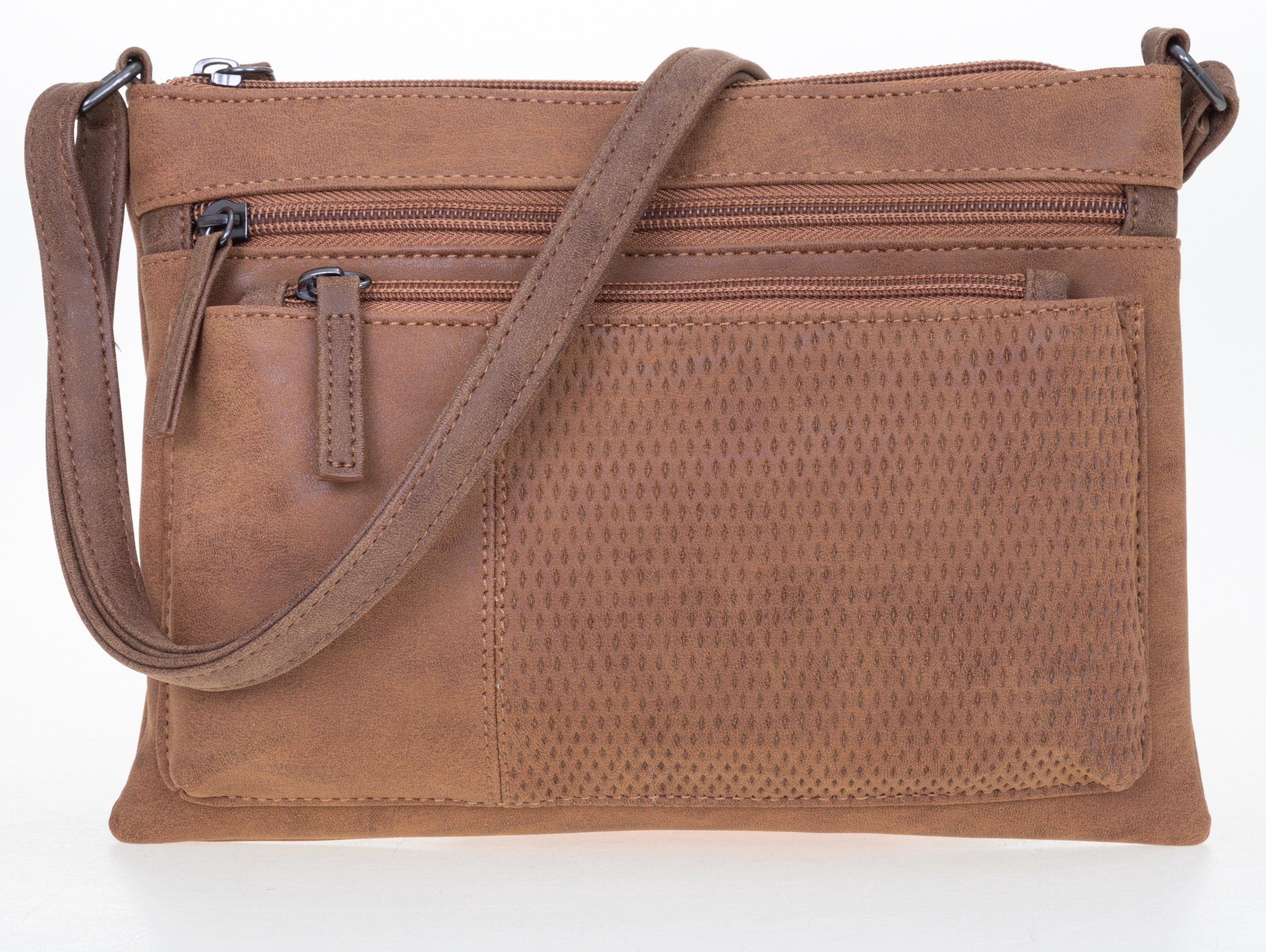 Alessandro Schultertasche, in dezentem Stil cognac