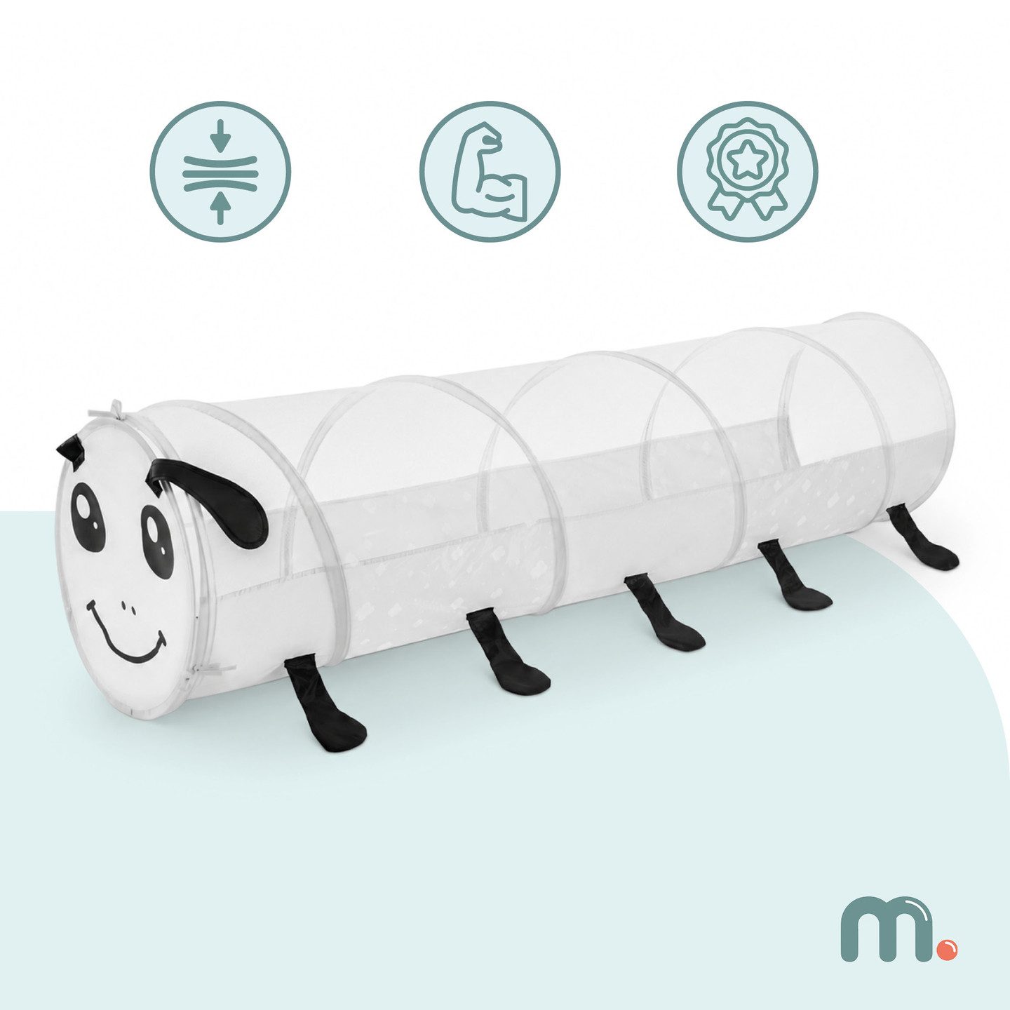 Mamabrum Spieltunnel Mamabrum Spieltunnel Raupe Pop-Up Krabbeltunnel Kinder Grau