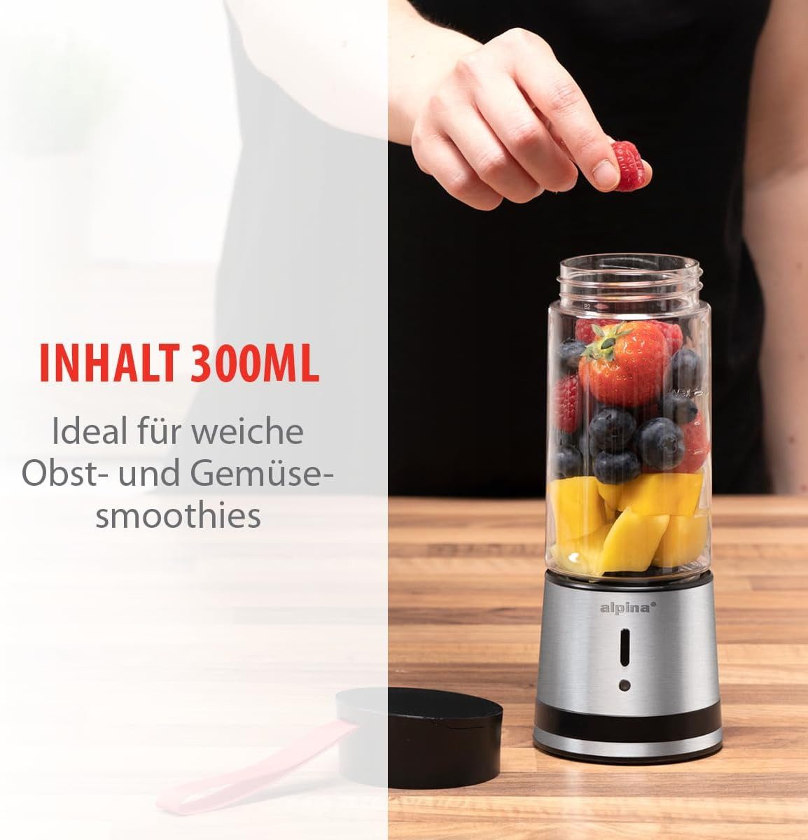 *Alpina* Akku-Smoothie-Maker Smoothie Maker to go 2go Akku, 125 W