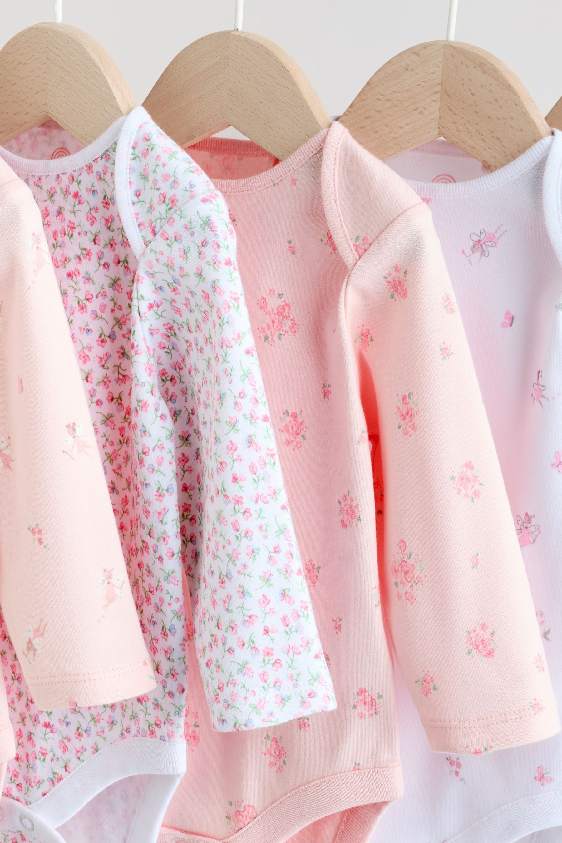 Next Langarmbody Langärmelige Baby-Bodysuits, 5er-Pack (5-tlg)