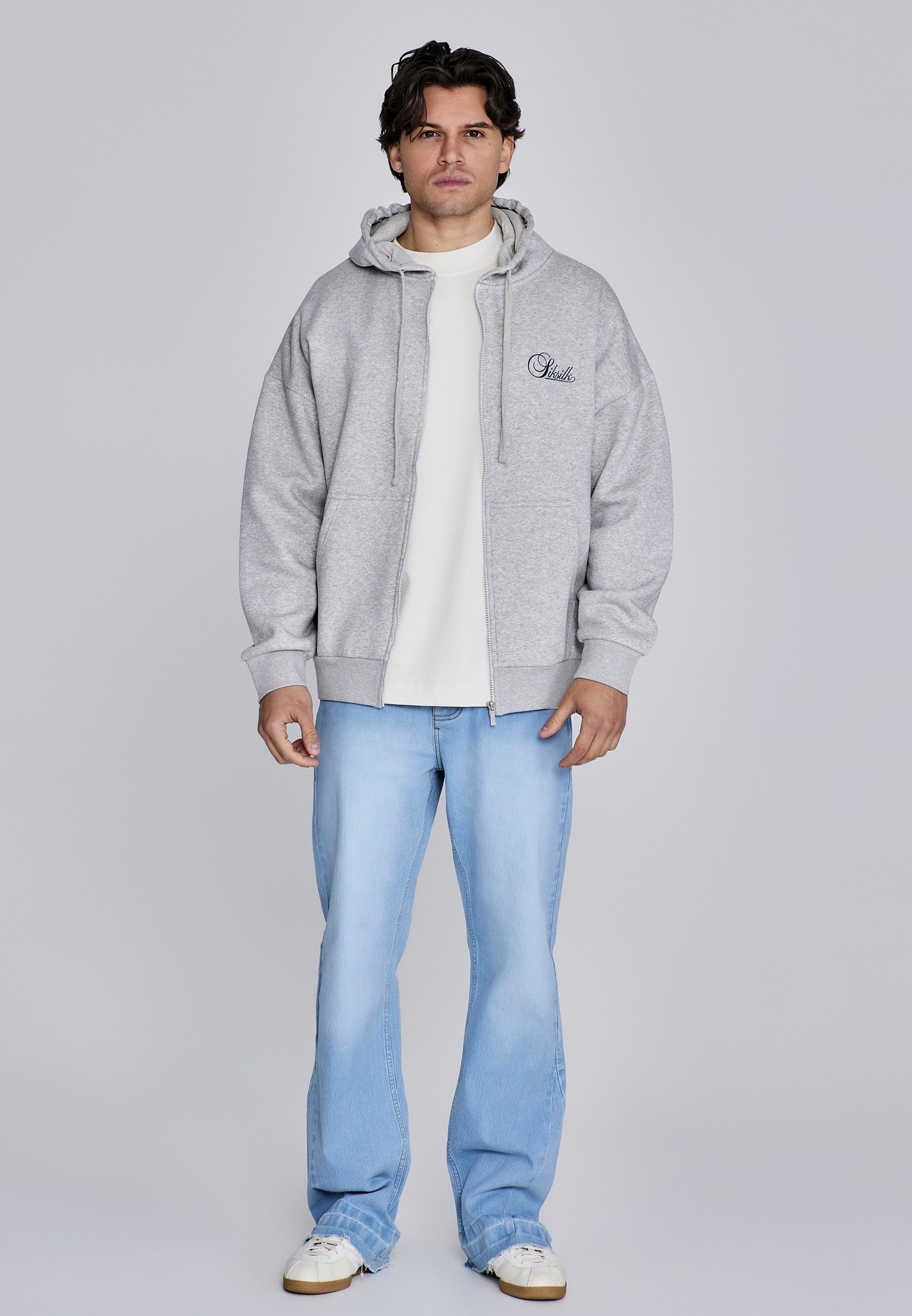 Hoodie SikSilk Herren-Essentials-Hoodie mit durchgehendem Reißverschluss